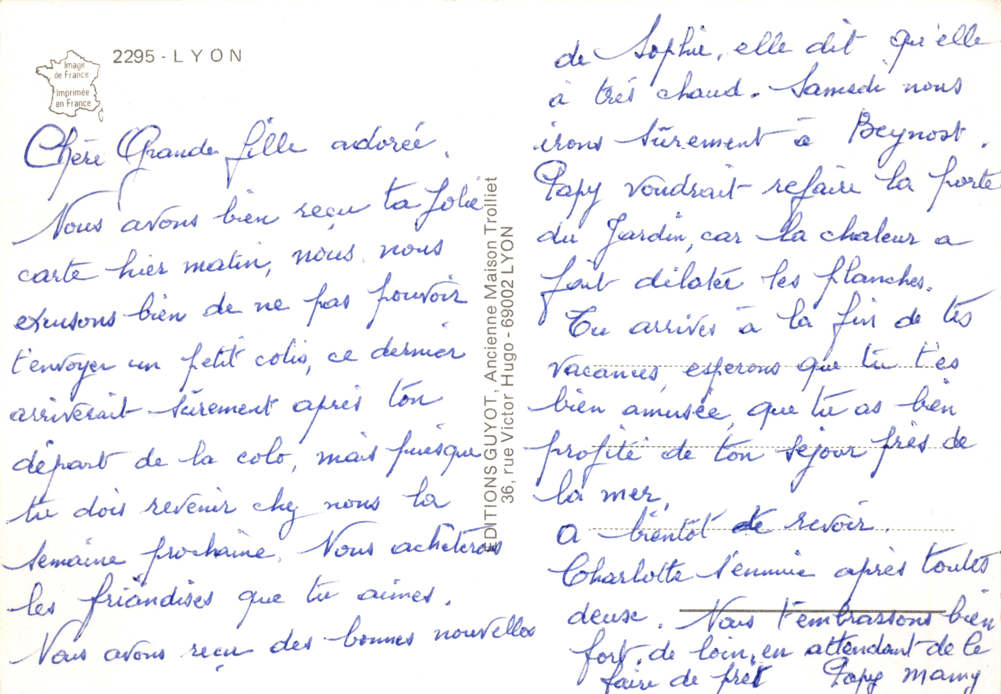 Lyon — Scene pittoresche e vita locale — Editore: DITIONS GUYOT, Lyon — Verso