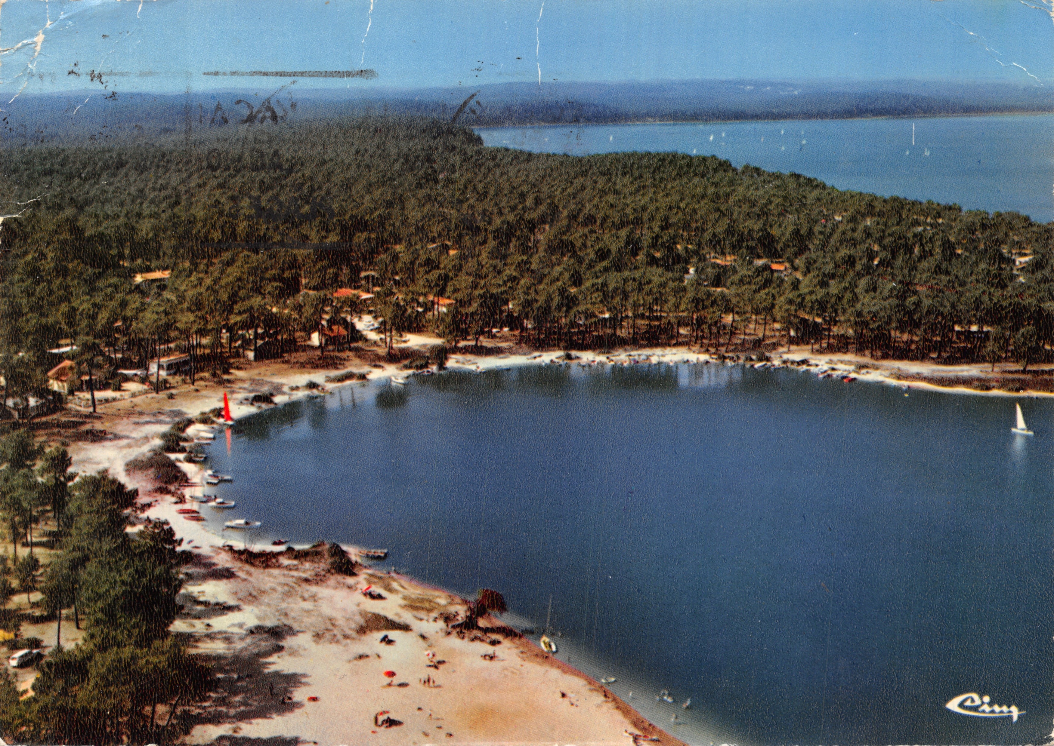 Lac de Lacanau — Vista aerea della spiaggia — Stampa di CIMCOLOR