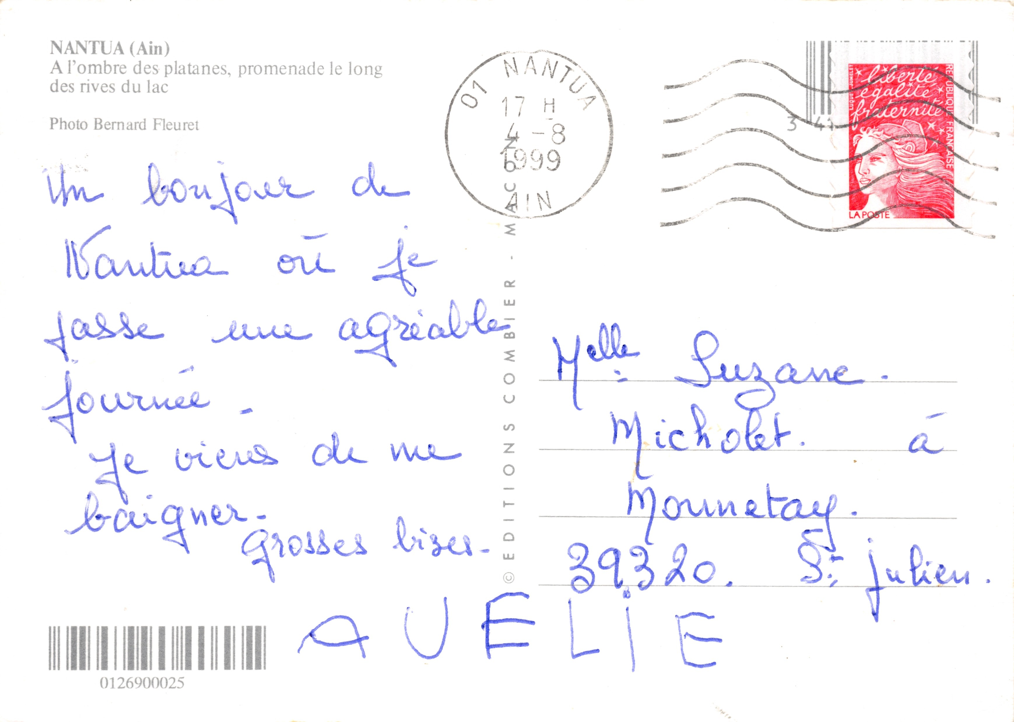 Nantua — Promenade langs het meer — Éditions Combier — Achterkant