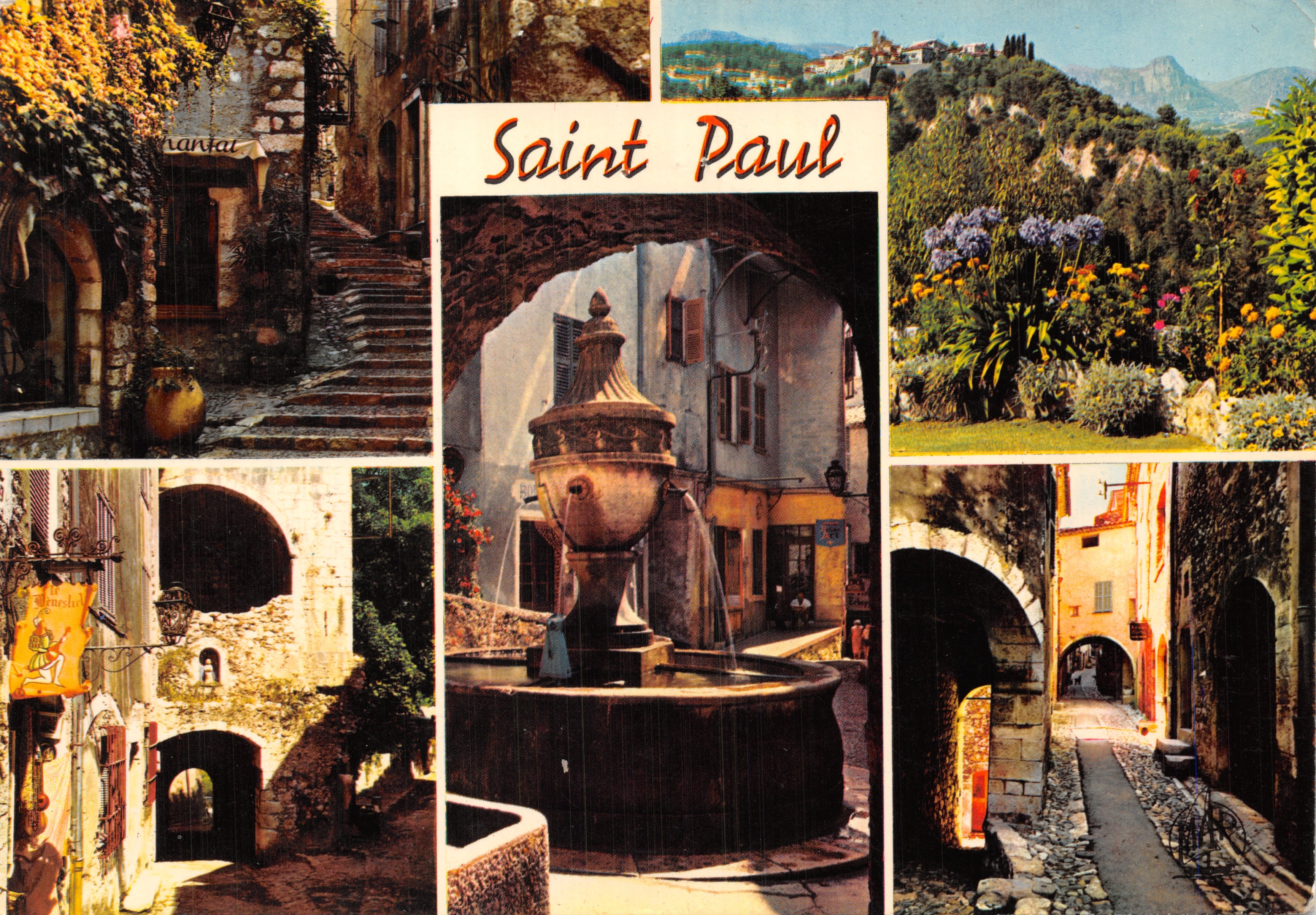 Saint Paul — vue générale avec fontaine et ruelles pittoresques — Les Éditions MAR, n°170
