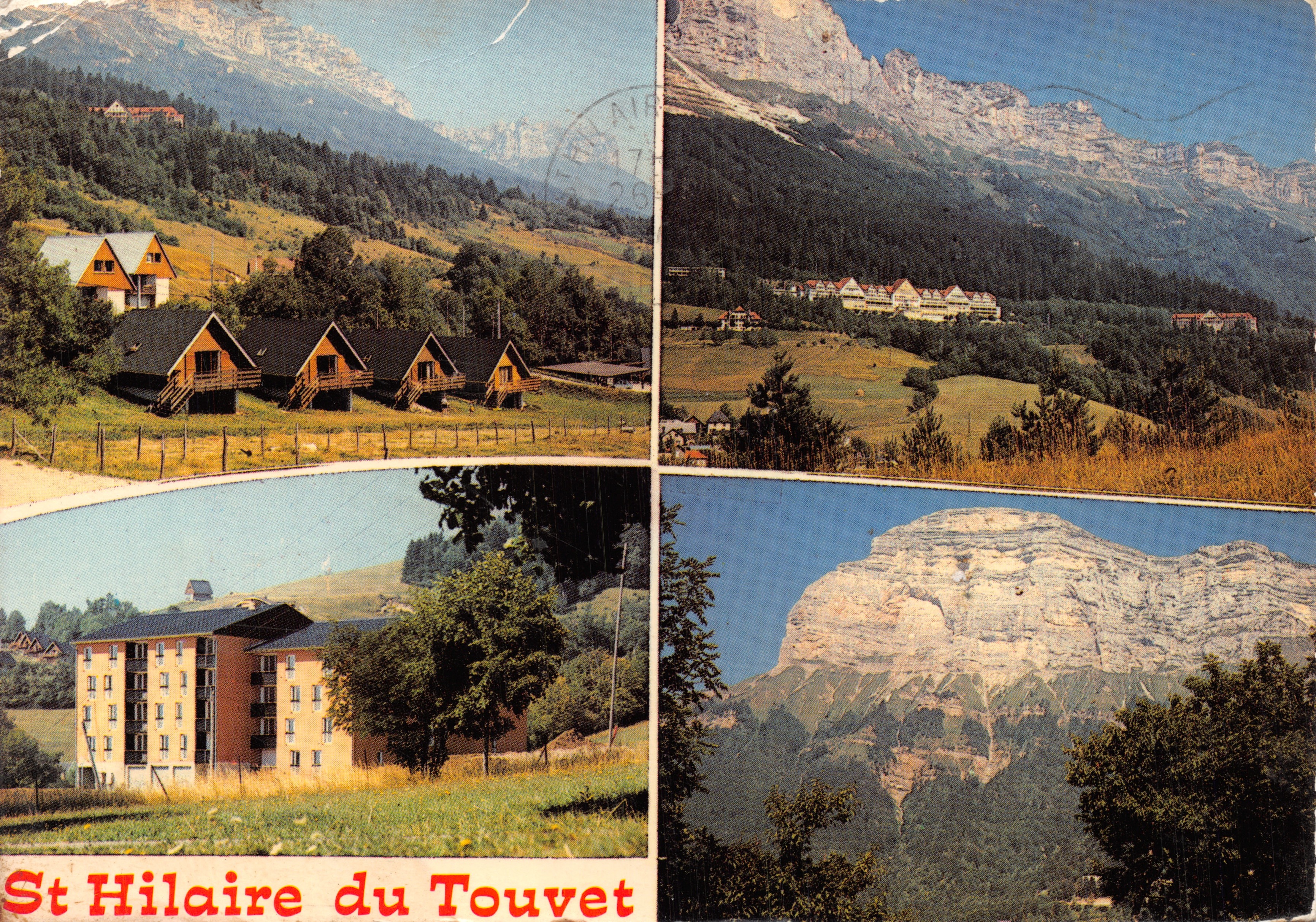 St Hilaire du Touvet — vue panoramique avec chalets, bâtiment et montagnes — Éd. J. CELLARD
