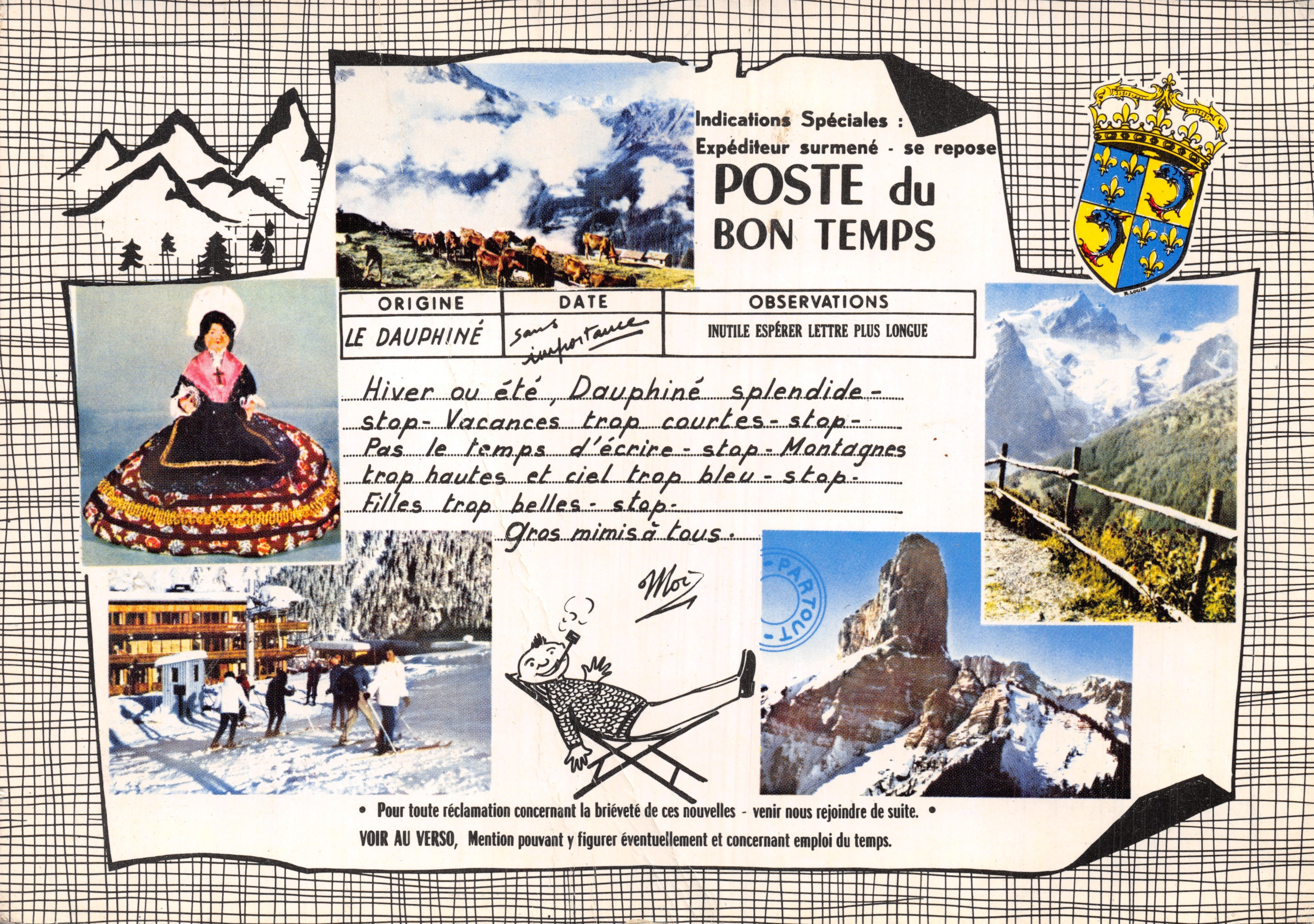 Montagnes du Dauphiné — paysages et activités hivernales — POSTE du BON TEMPS