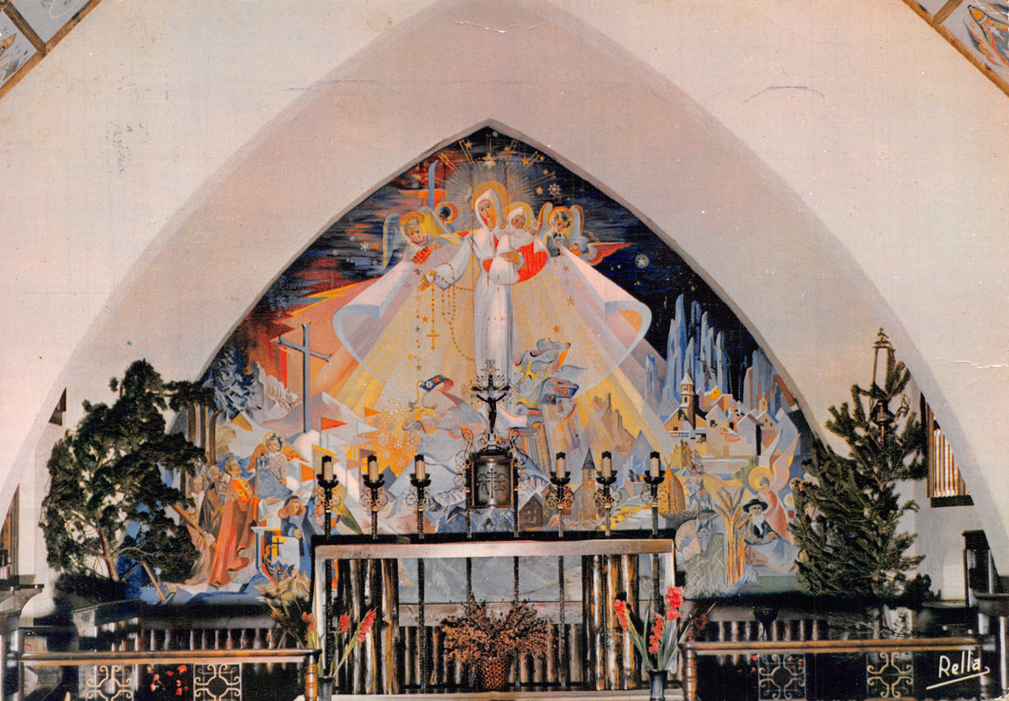 Sanctuaire de Notre-Dame des Neiges — fresque intérieure — Rella