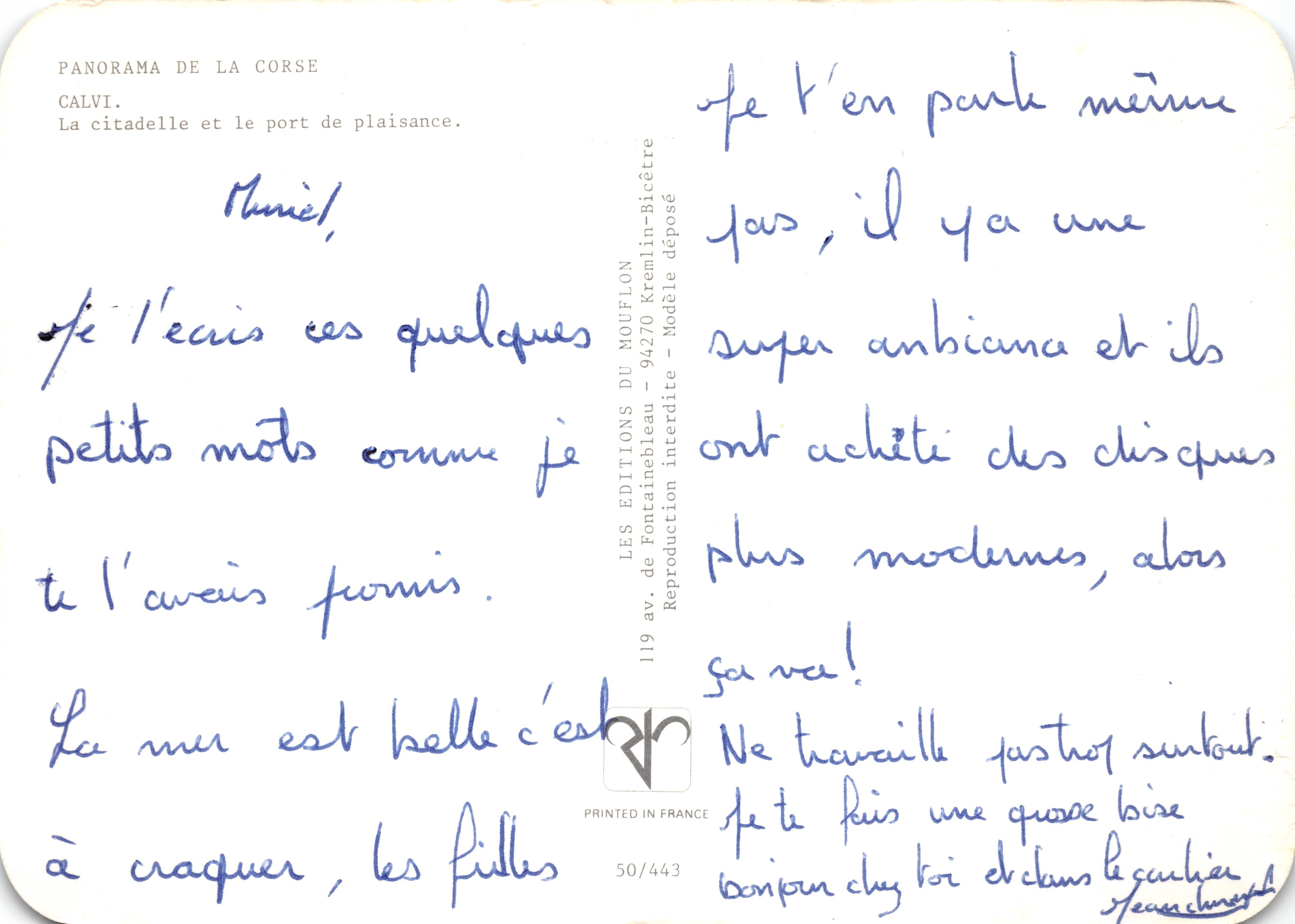 Calvi — Cittadella e porto turistico — Les Éditions du Mouflon — Verso