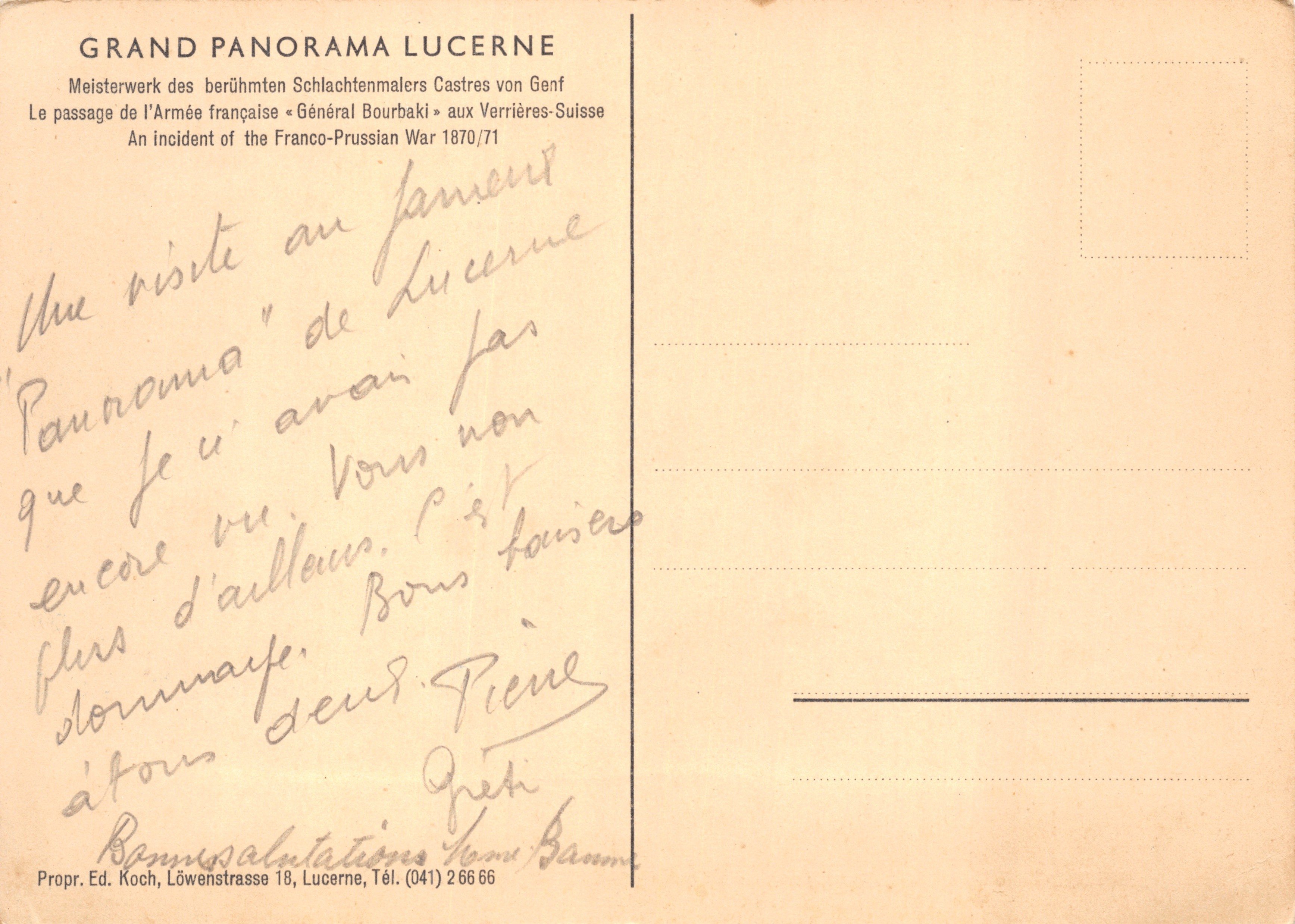 Verrières-Suisse — Incontro tra gli staff francesi e svizzeri alla frontiera — Editore Propriété Ed. Koch, Losanna — Verso