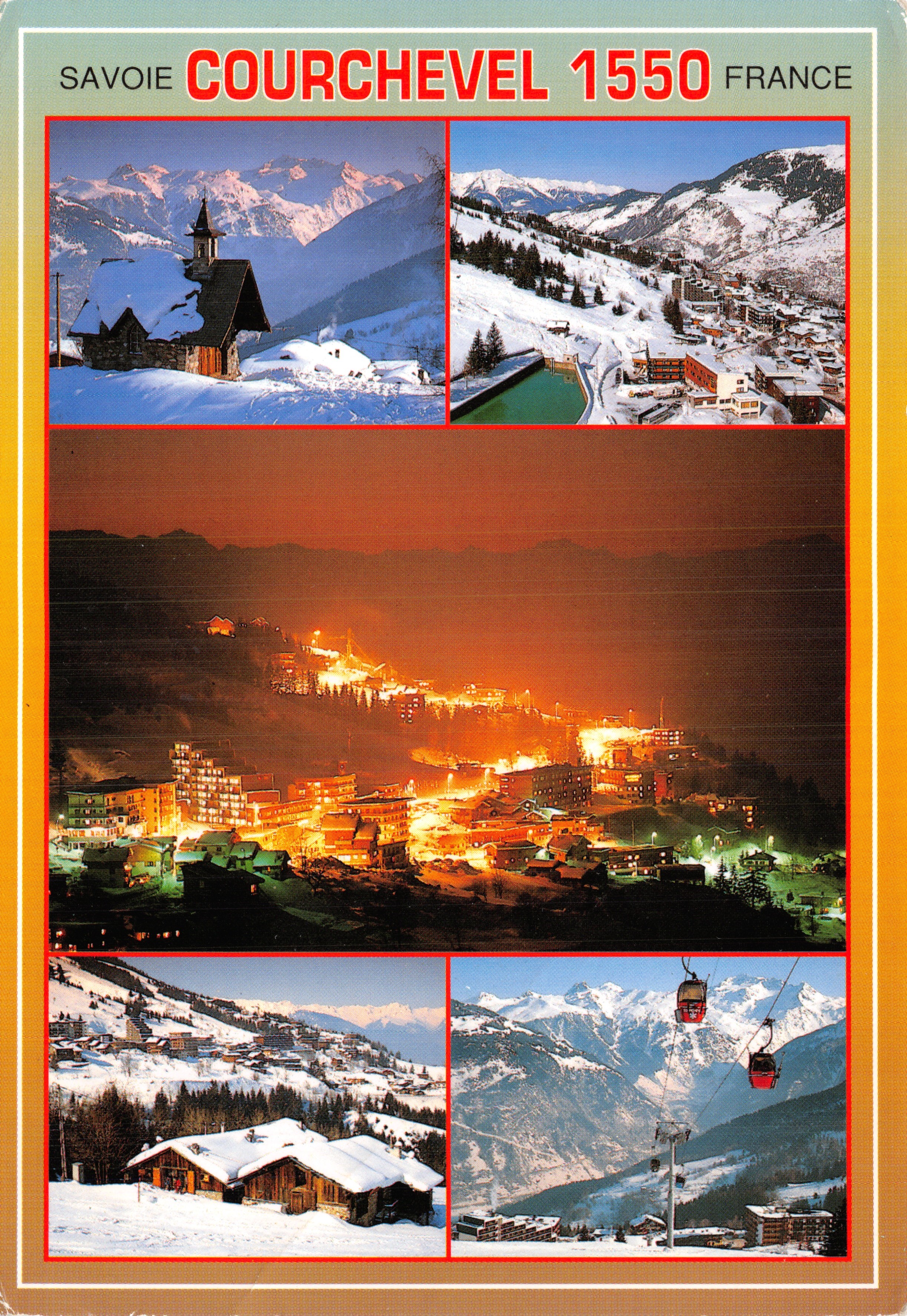 Courchevel 1550 — vue panoramique hivernale avec éditeur Editions REVALP