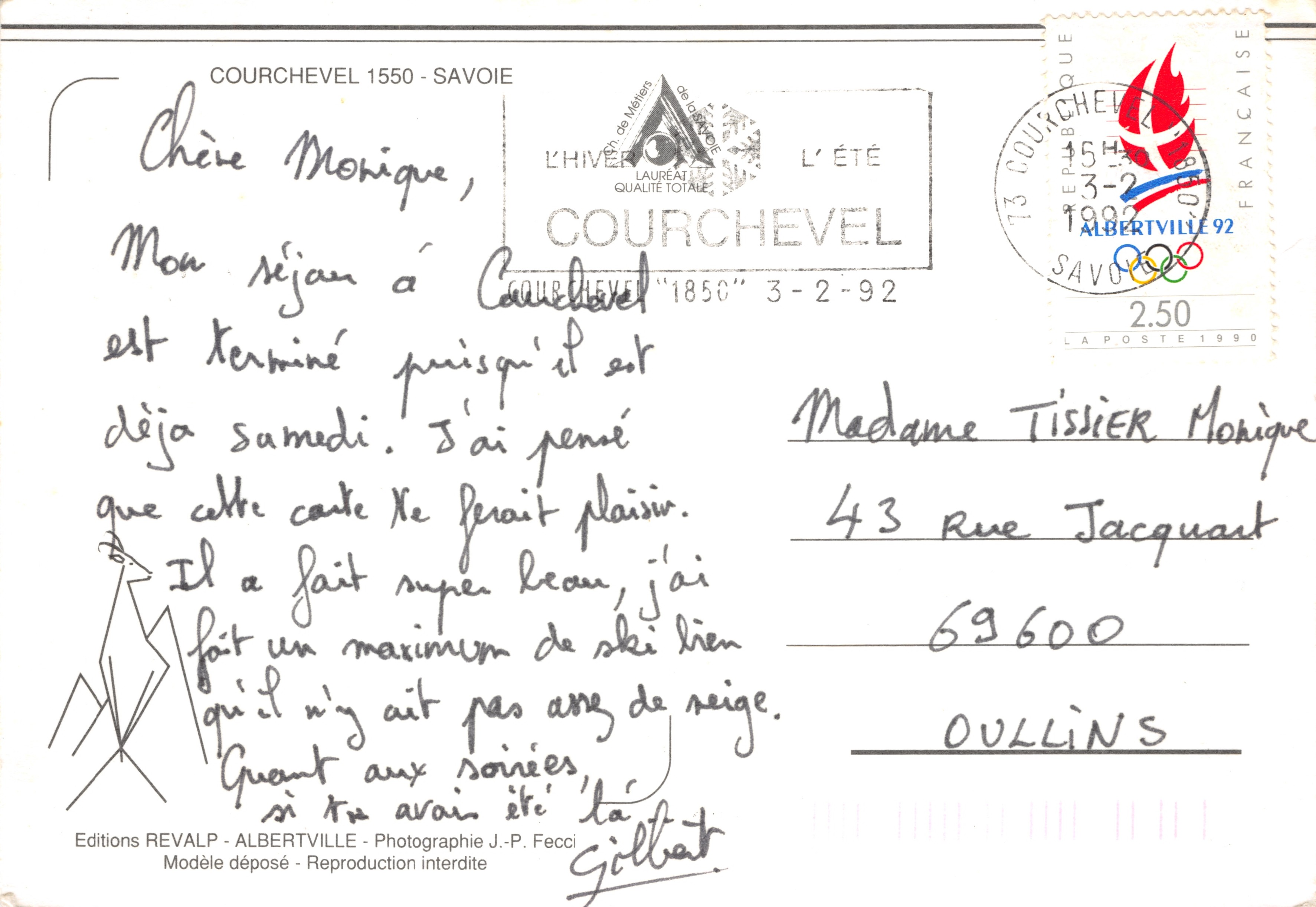 Courchevel 1550 — vue panoramique hivernale avec éditeur Editions REVALP — Reverso