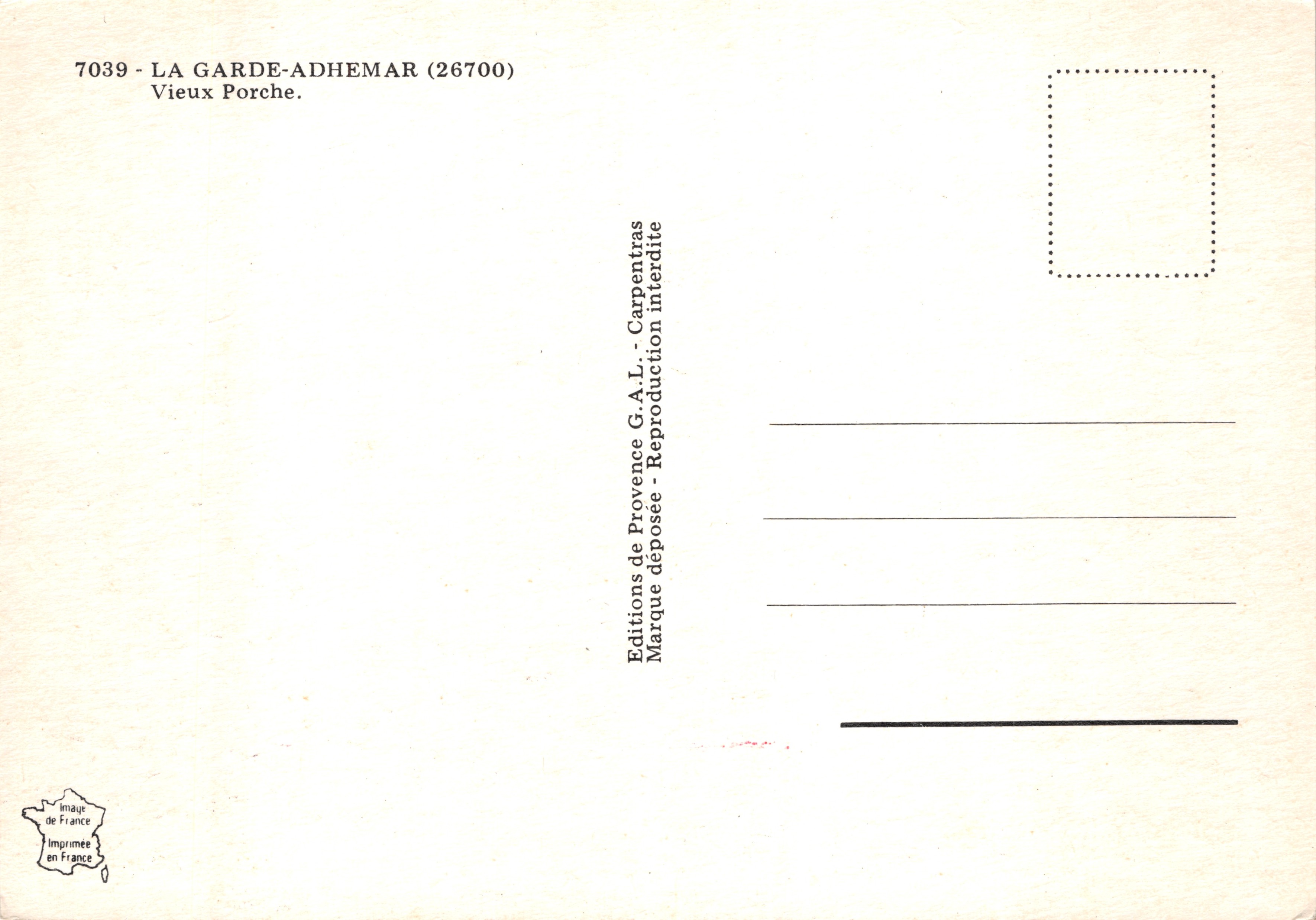 La Garde-Adhémars — Vieux Porche — Éditions de Provence G.A.L. — Reverso