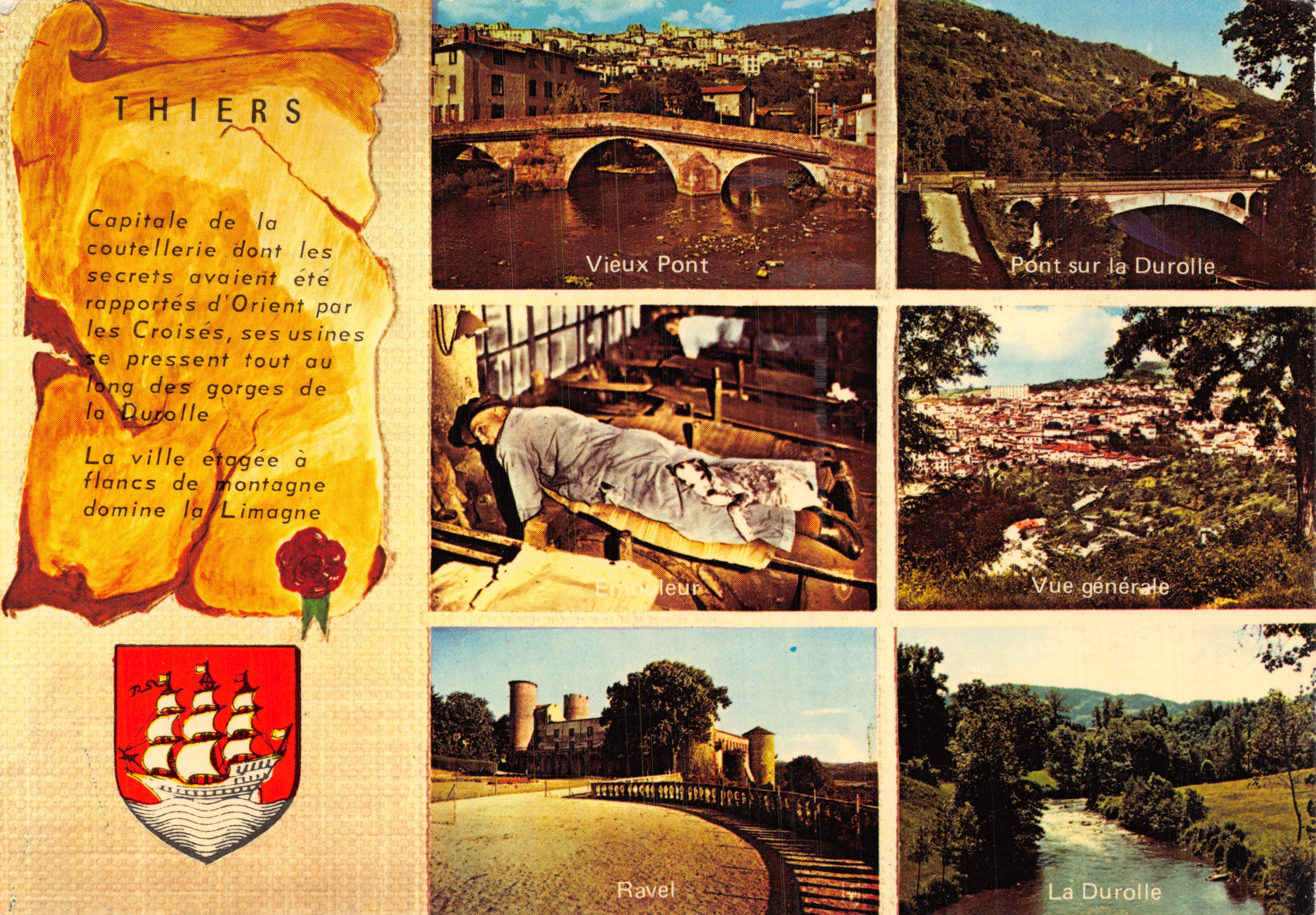 Thiers — Vista general, puentes y castillo — Éditions du Cœur