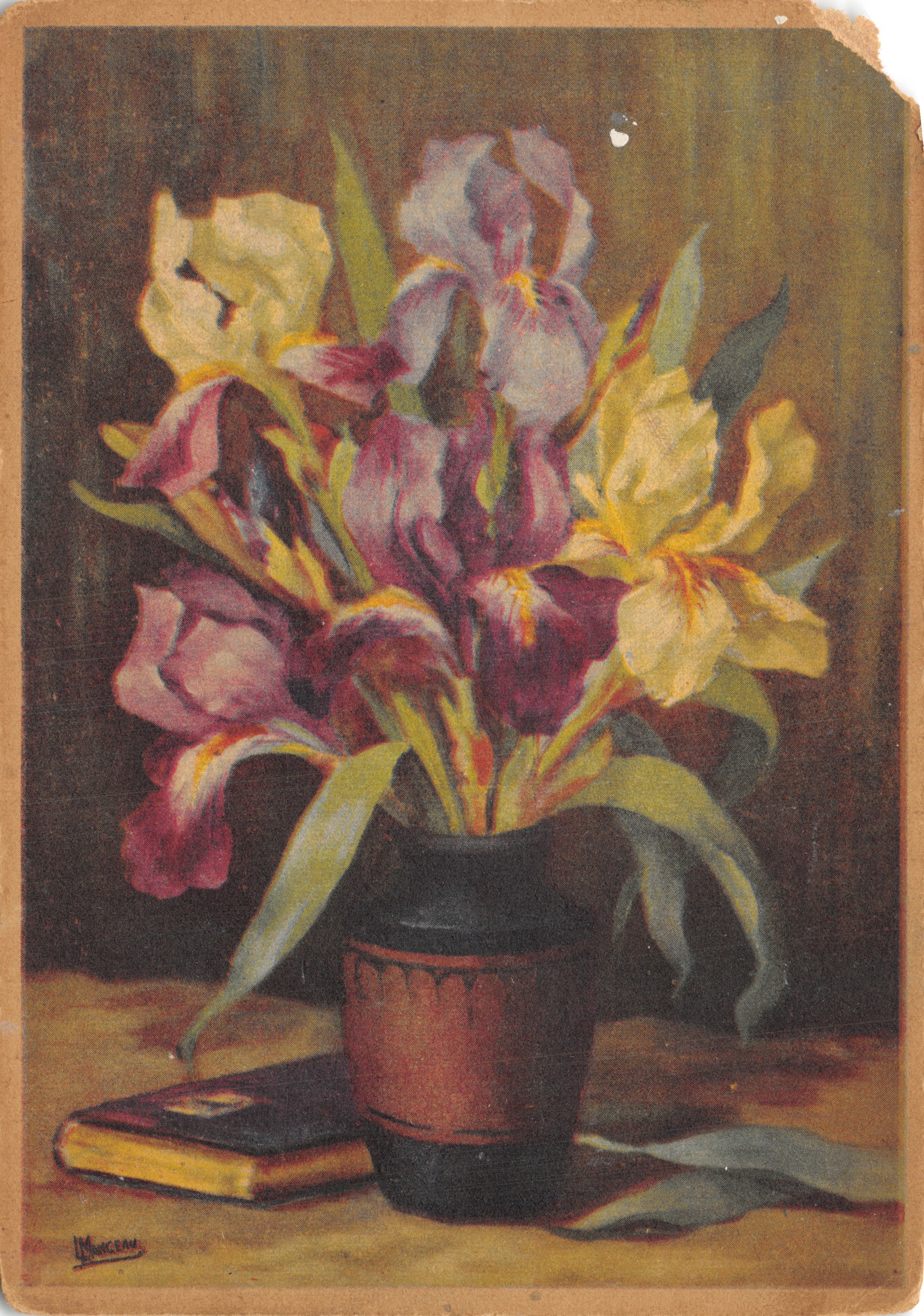 Bundel iris — Schilderij op kaart — Uitgever W/K, serie 500-5