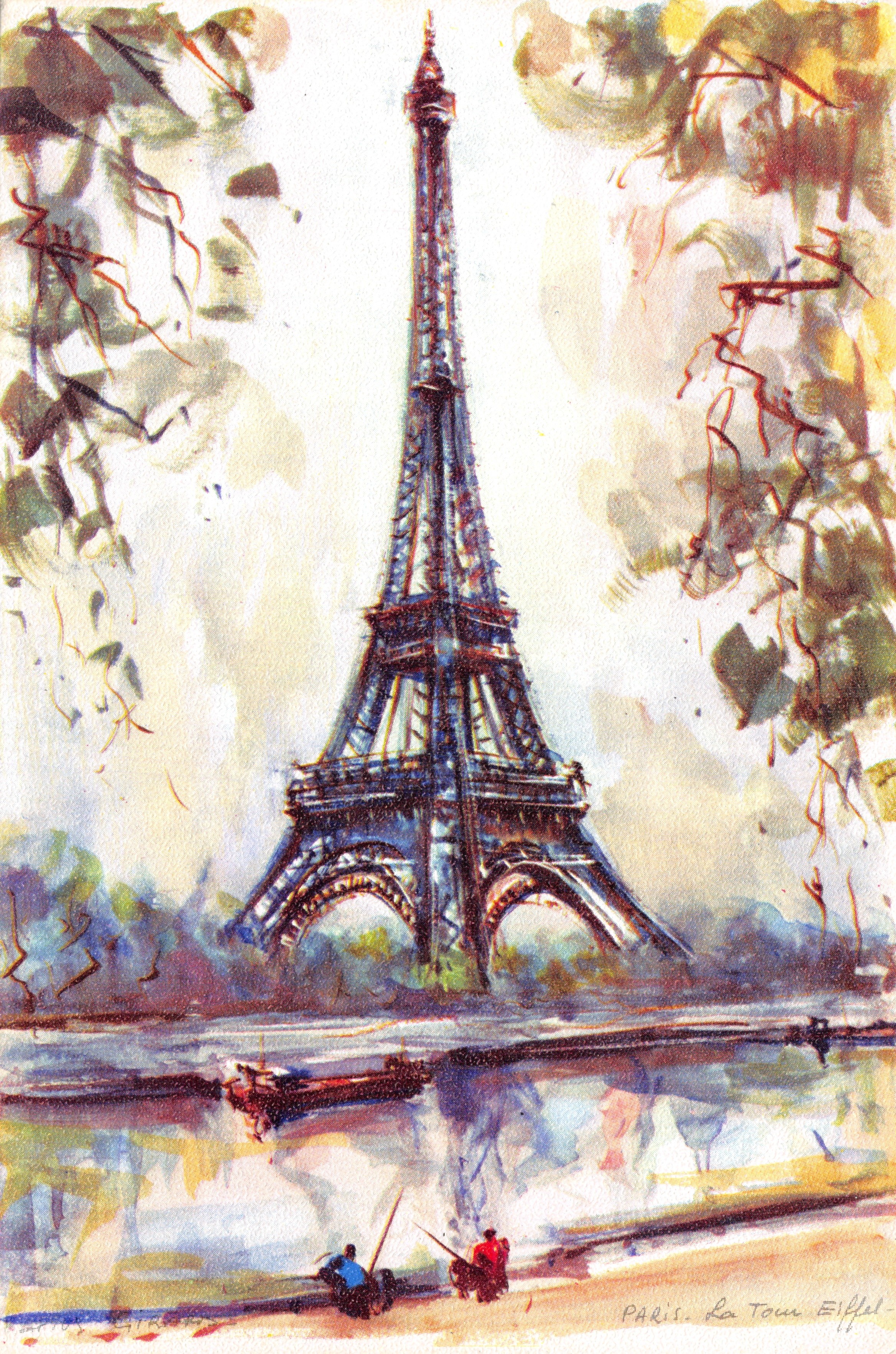La Tour Eiffel — vue d'artiste — Éditions "C'EST PARIS"