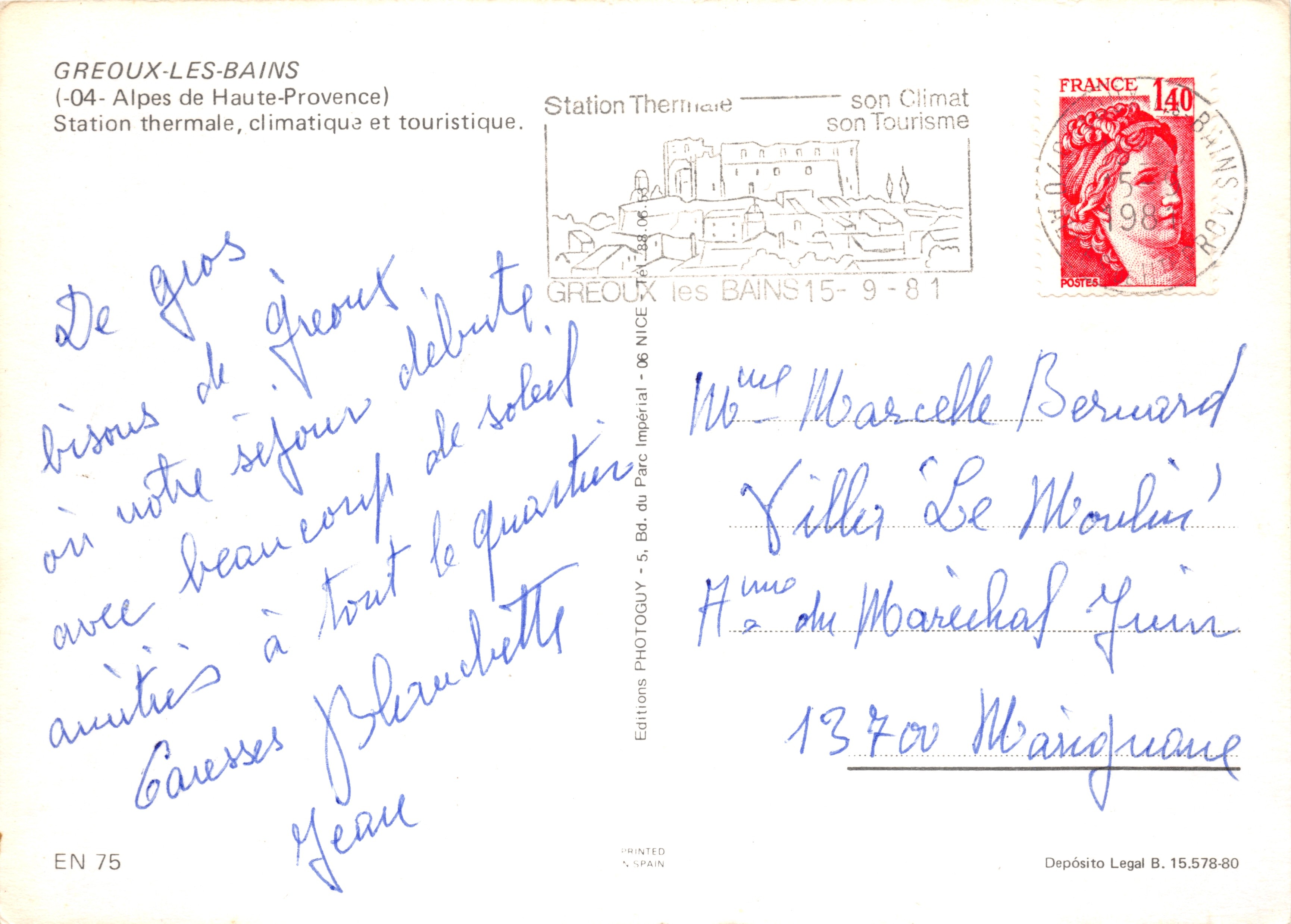 Greoux-les-Bains — vue panoramique, rue, château, lavande et fleur — Éditions Photoguïa — Reverso