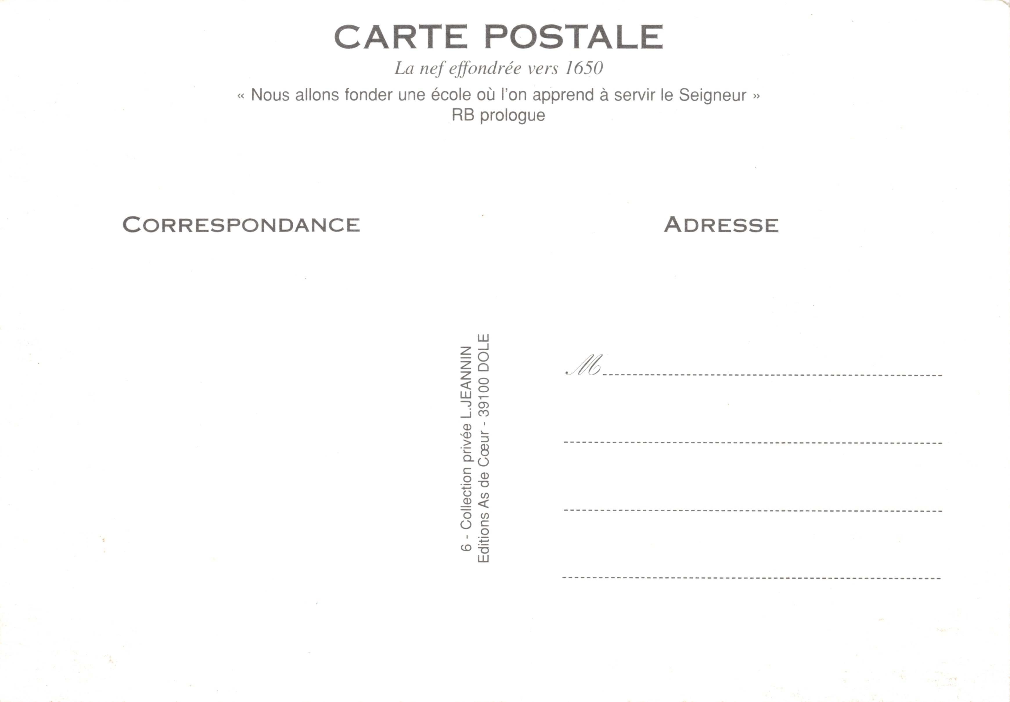 Abbaye d'ACEY — Deel van de niet gerestaureerde kerk — Éditions As de Cœur — Achterkant