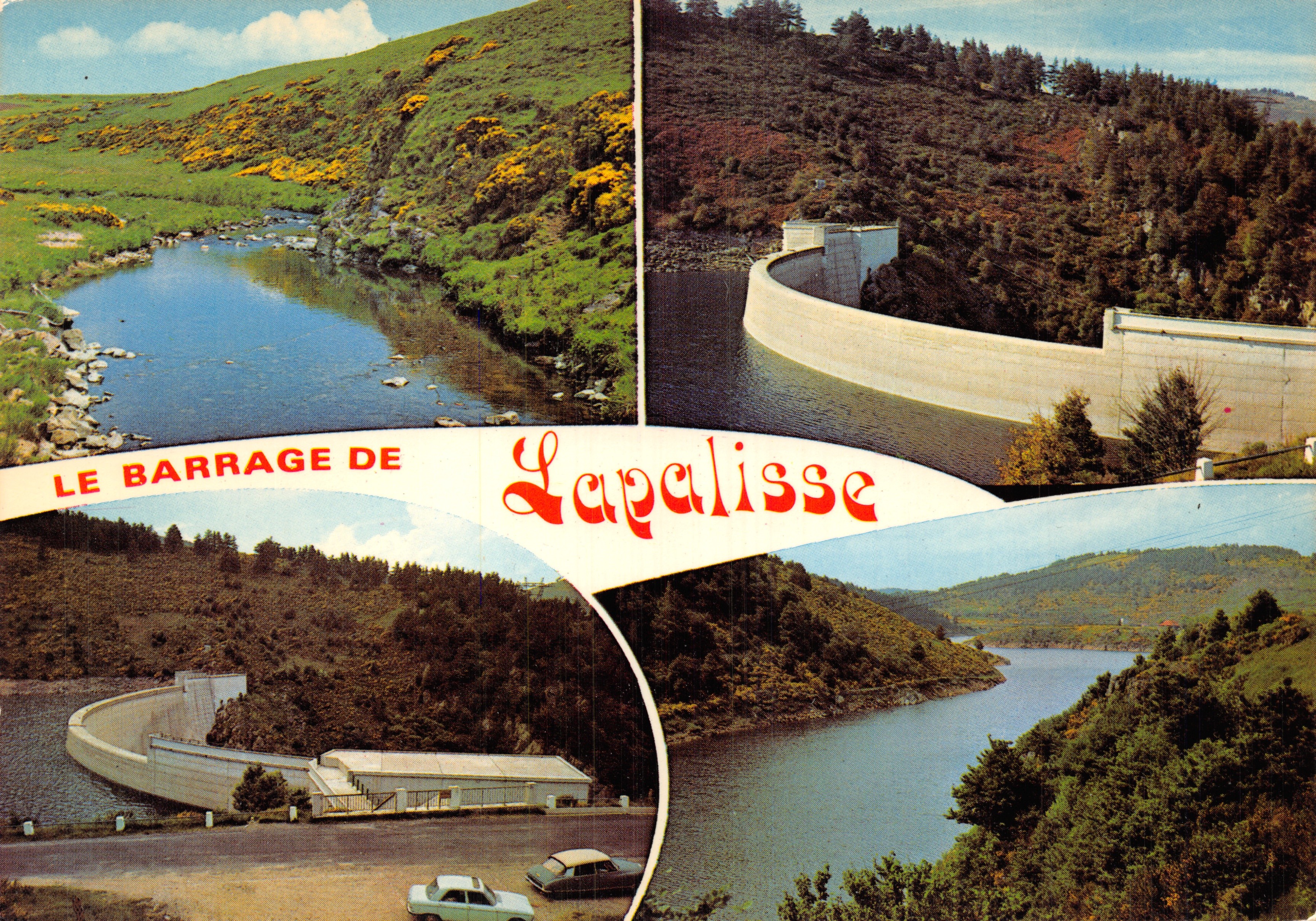 Le Barrage de Lapalisse — vue panoramique du barrage et du lac, éditeur L'ORCOLOR BRON