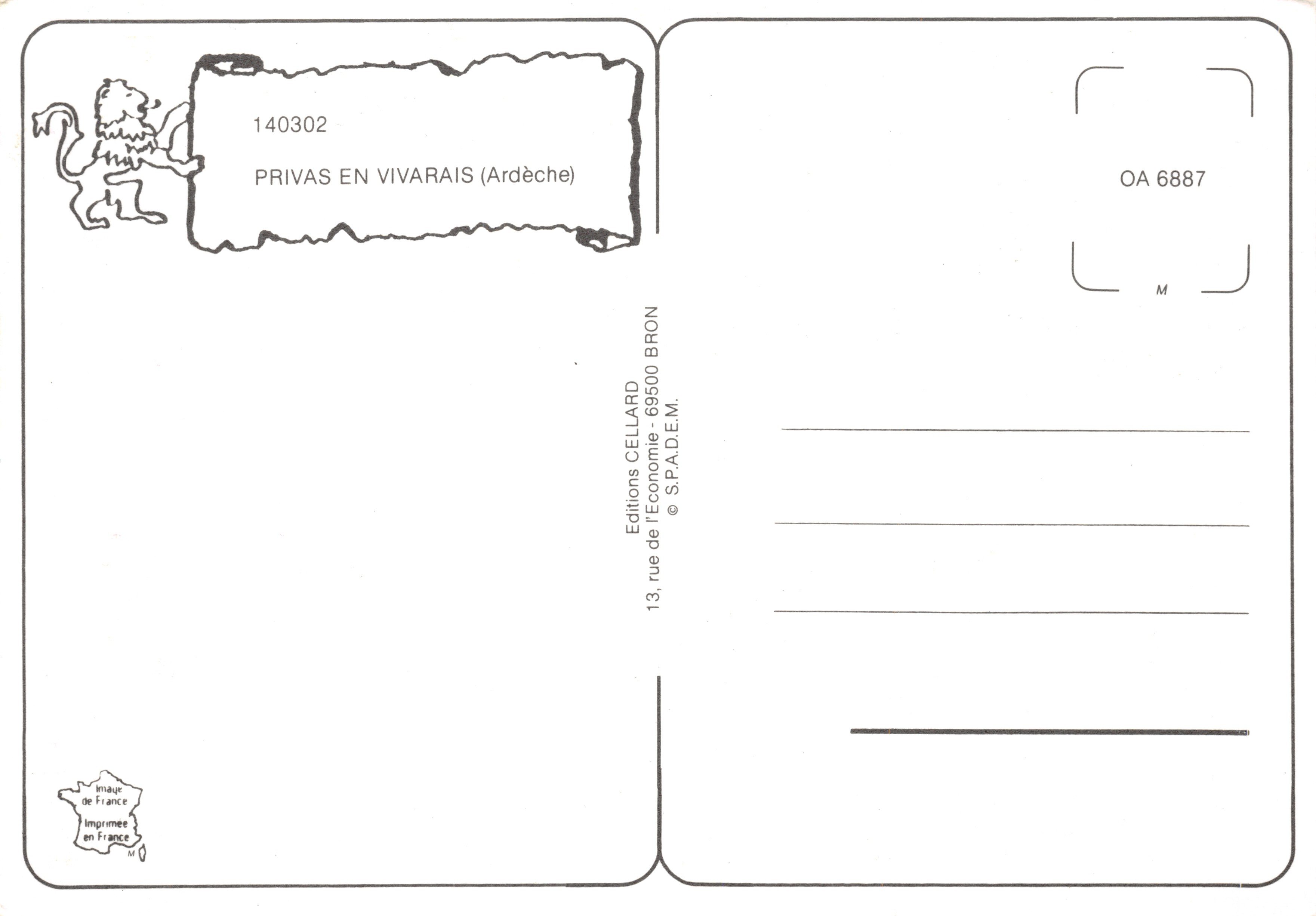 Prévias — vue panoramique et édifice religieux — Éditions CELLARD — Achterkant