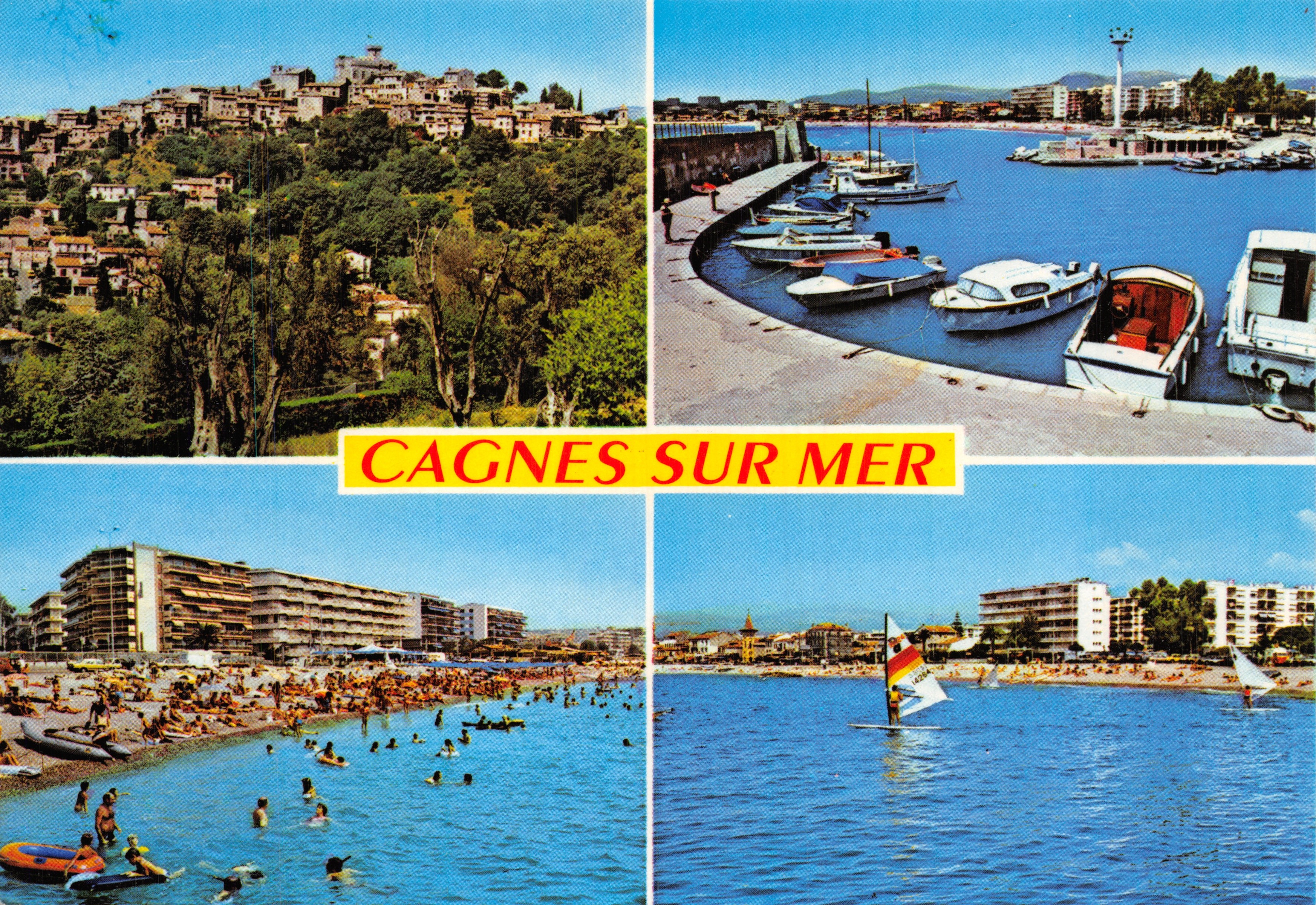 Cagnes-sur-Mer — vista panoramica del porto, della spiaggia e del villaggio — Éditions S.E.R.P., n°12/258