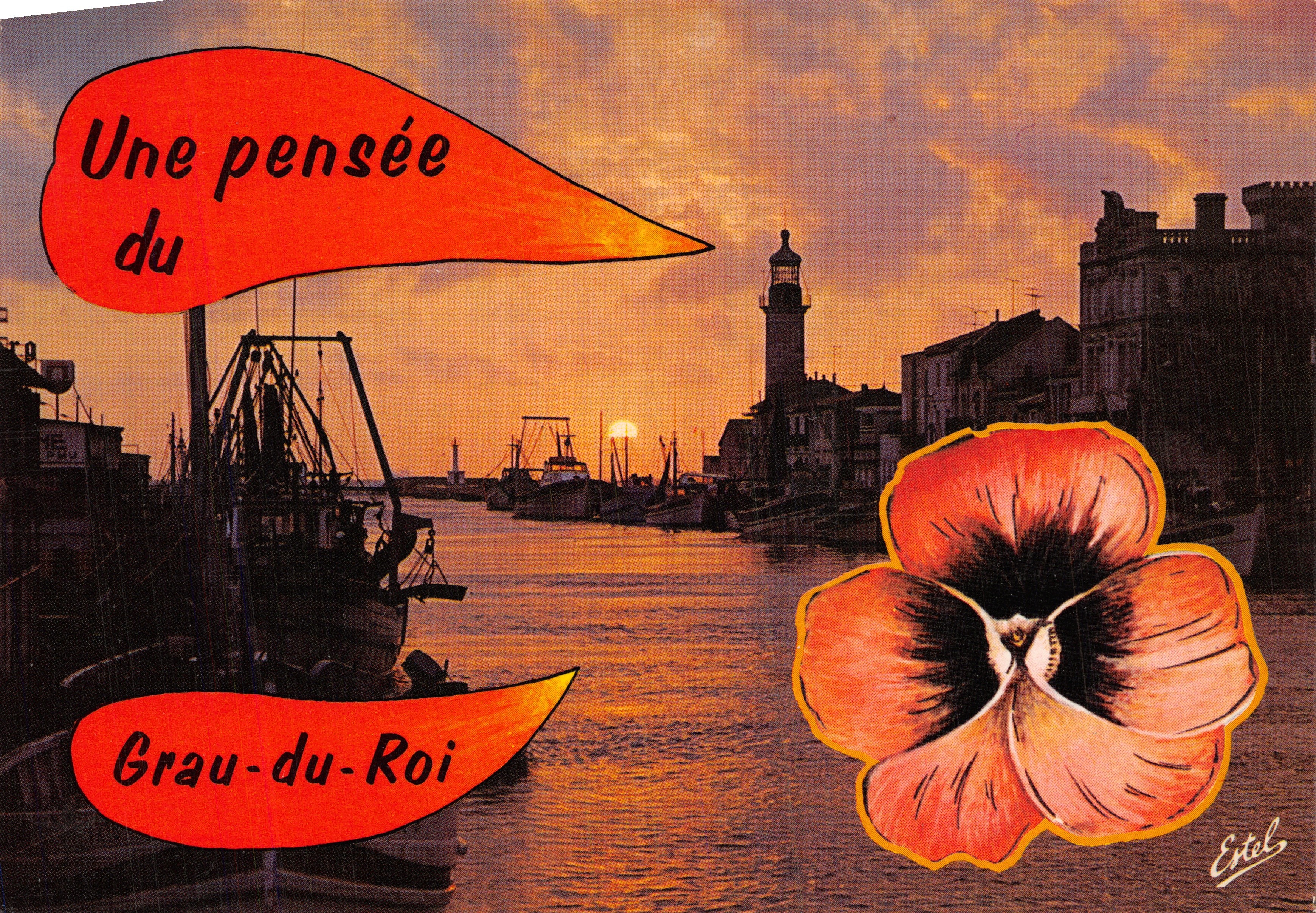 Grau-du-Roi — atardecer sobre el canal — Editor ESTEL
