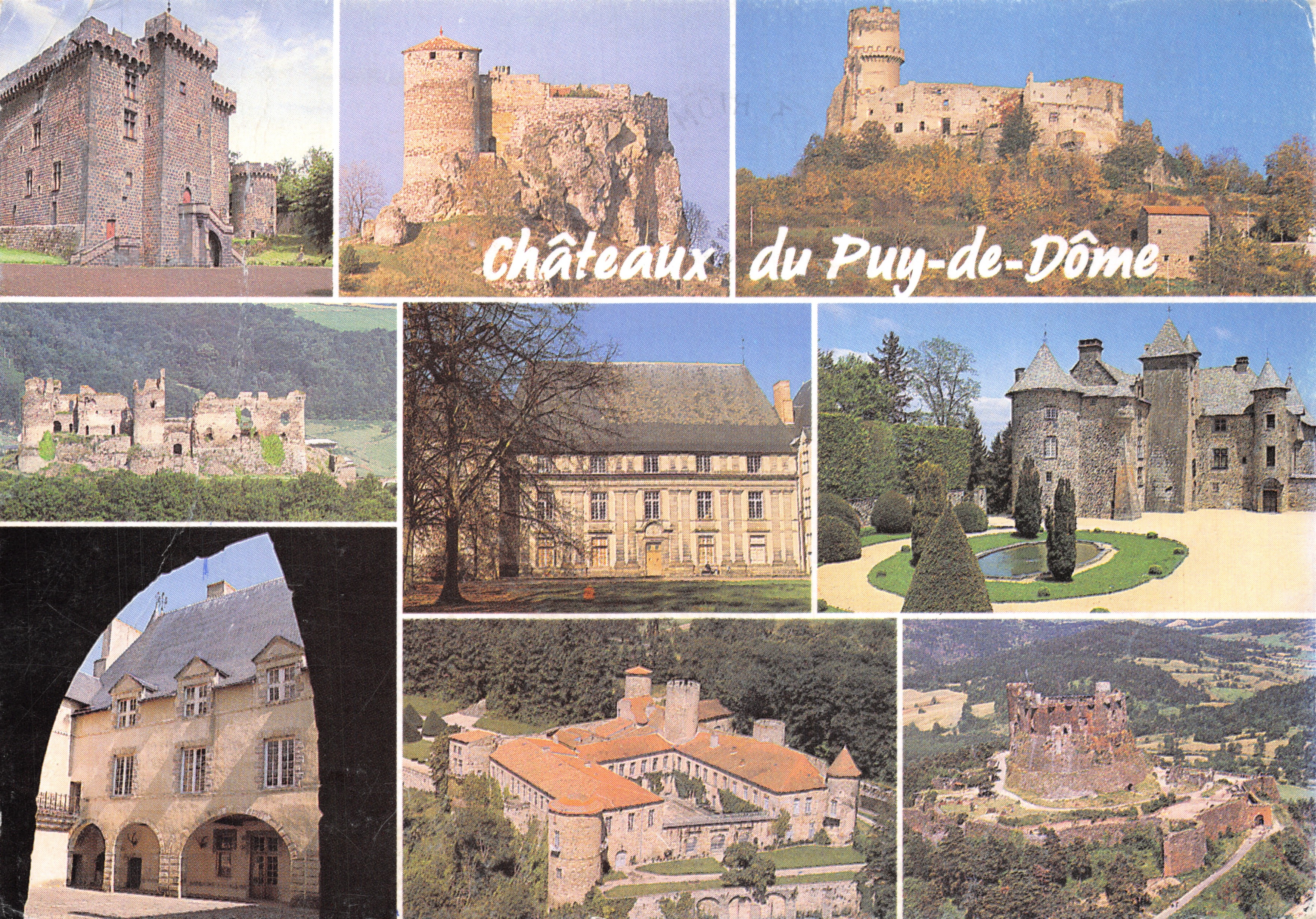 Castillos del Puy-de-Dôme — collage de nueve castillos y castillos en ruinas — Éditions Deraiseux