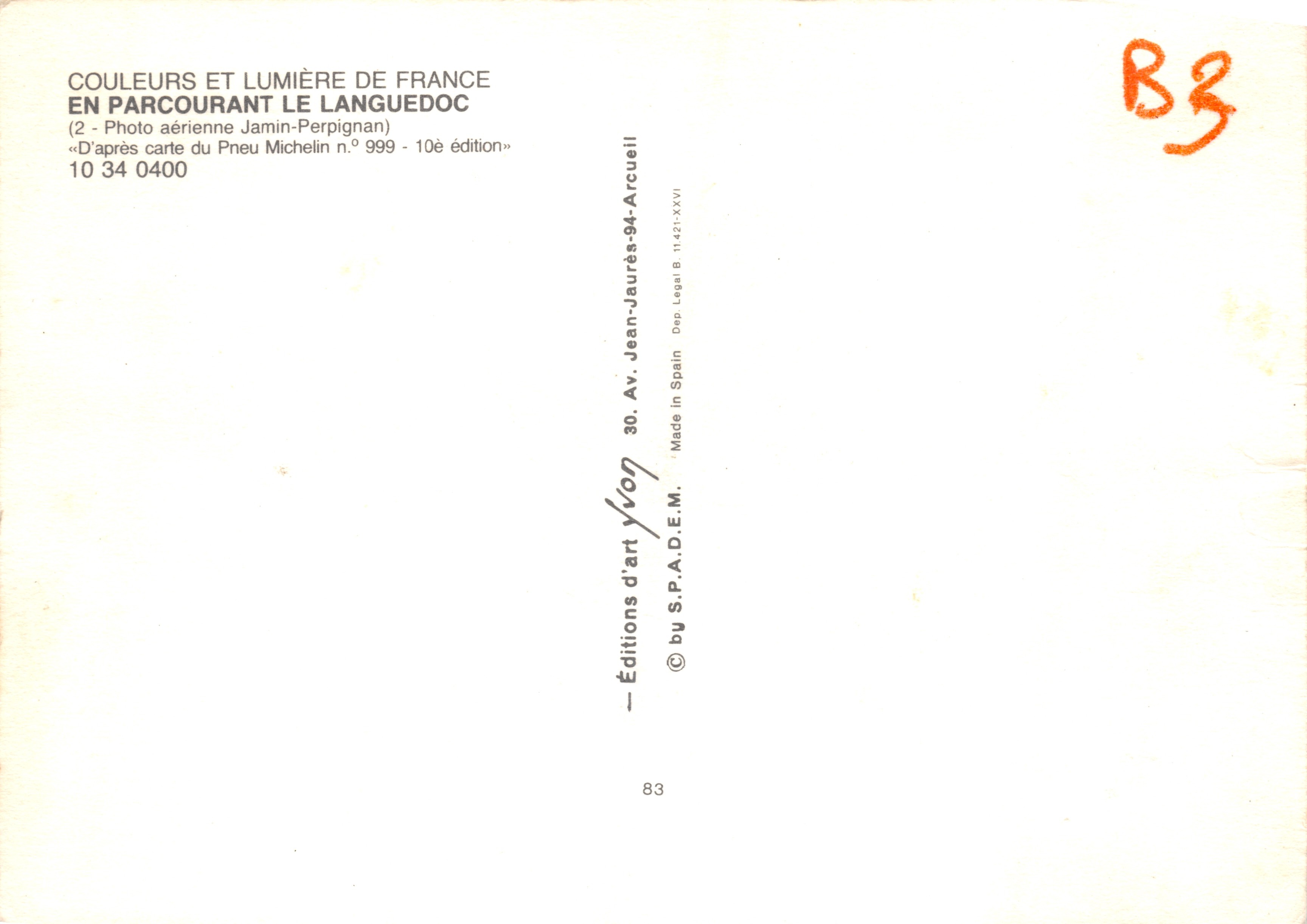 Montpellier, Palavas-les-Flots, La Grande Motte, Nîmes — Amities du Languedoc — Greetings from Languedoc — Éditeur Éditions Couleurs et Lumière de France — Achterkant