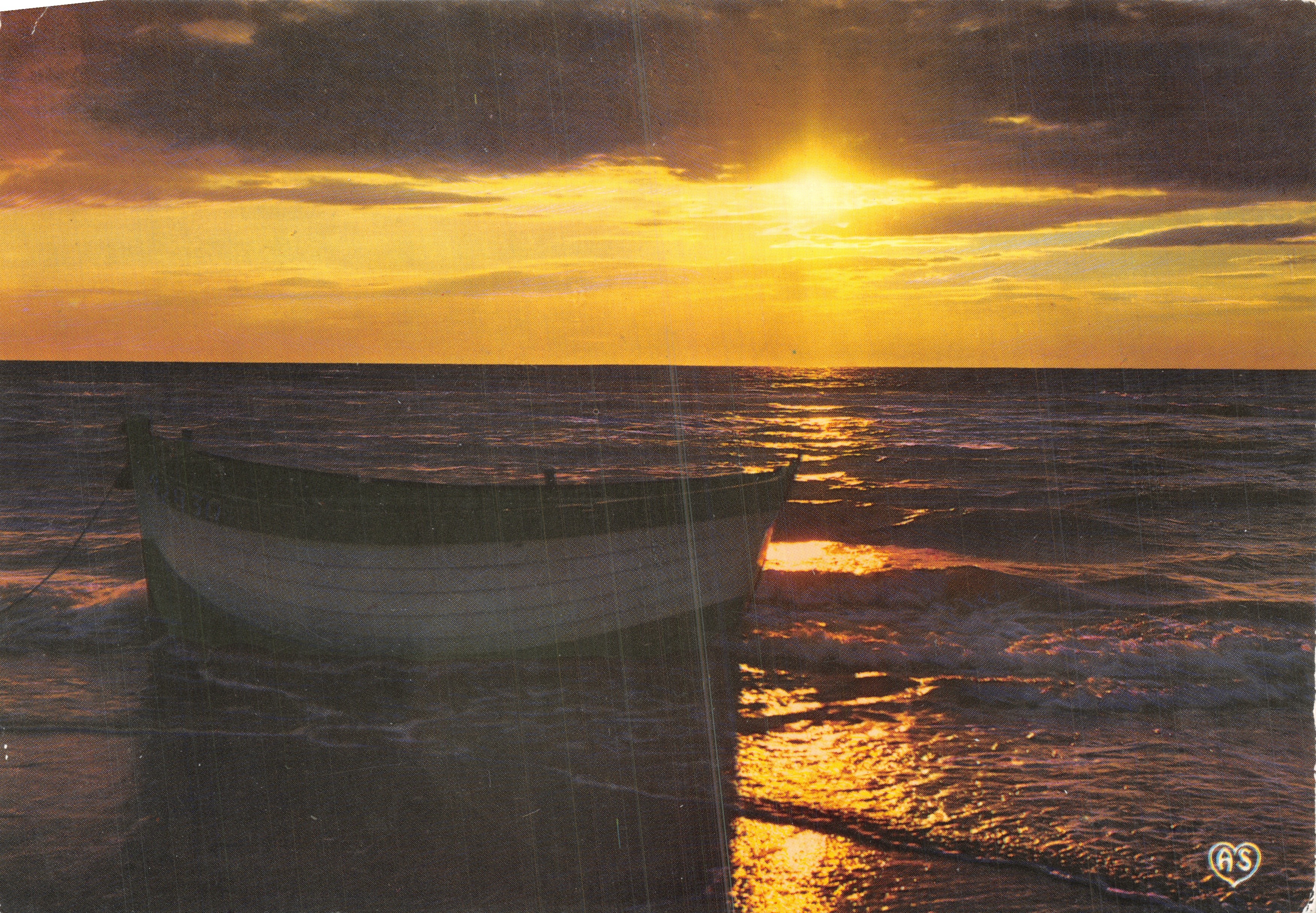 Bateau sur la plage — coucher de soleil — AS Couleurs Naturelles n°30 PP