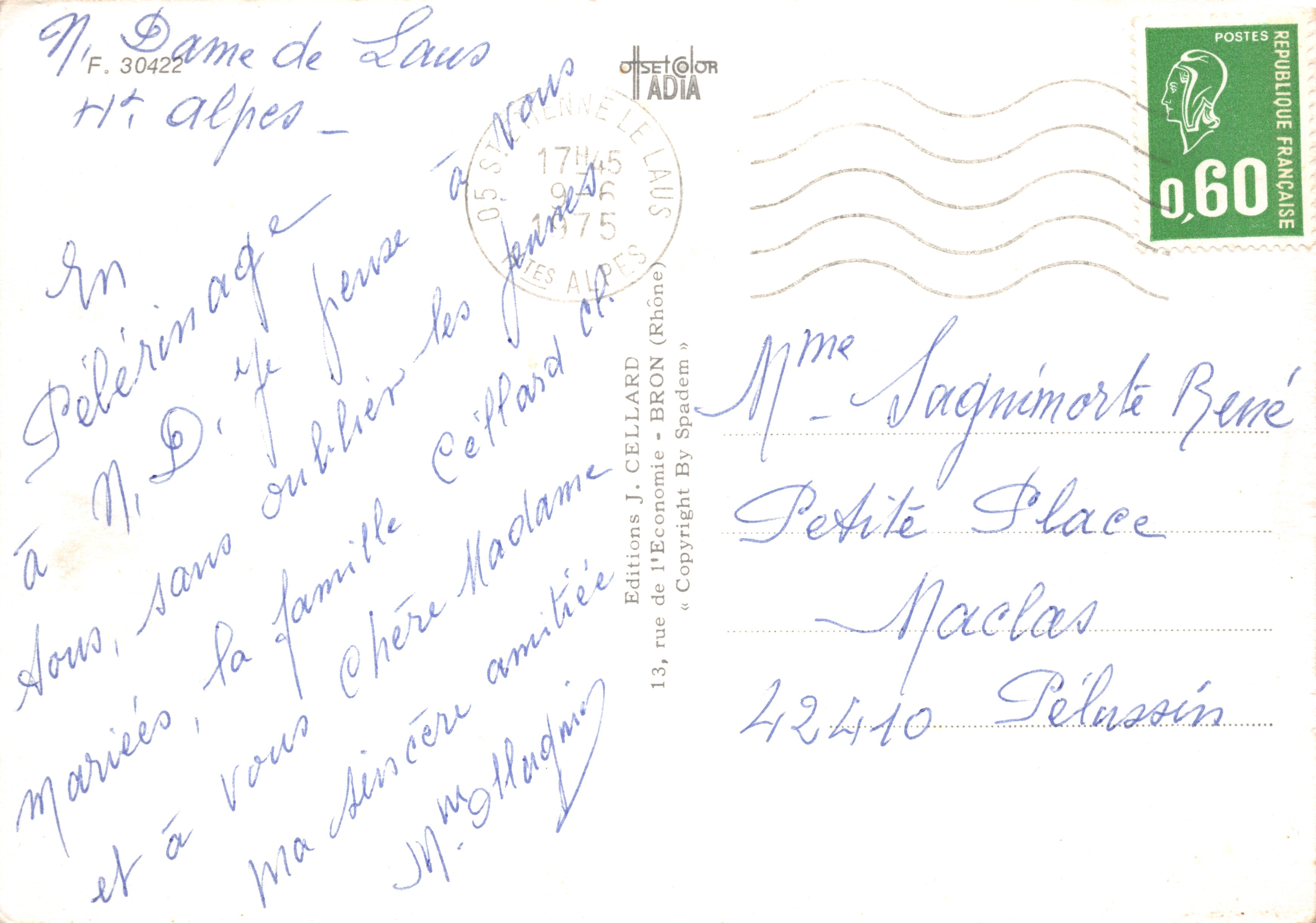 Maison en pierre à toit de chaume — vue de montagne — Éditions I. CELLARD — Reverso