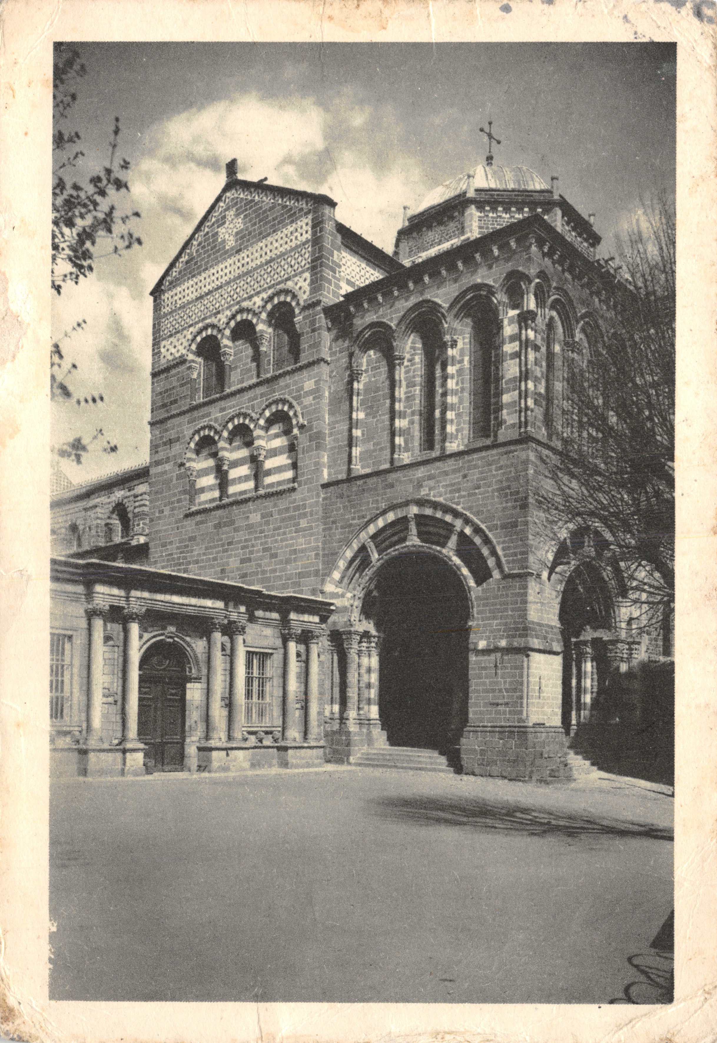 Catedral de Le Puy — Portal del Fore — Heliografía M. Lescuyer, Lyon