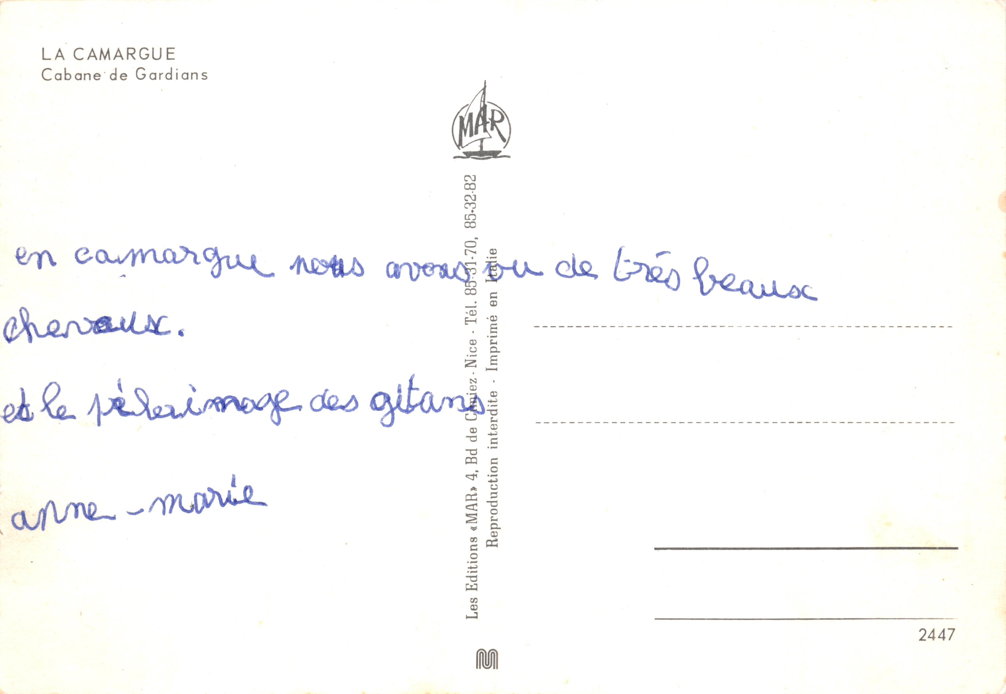 Camargue — hut van de Gardians — Les Éditions MAR — Achterkant