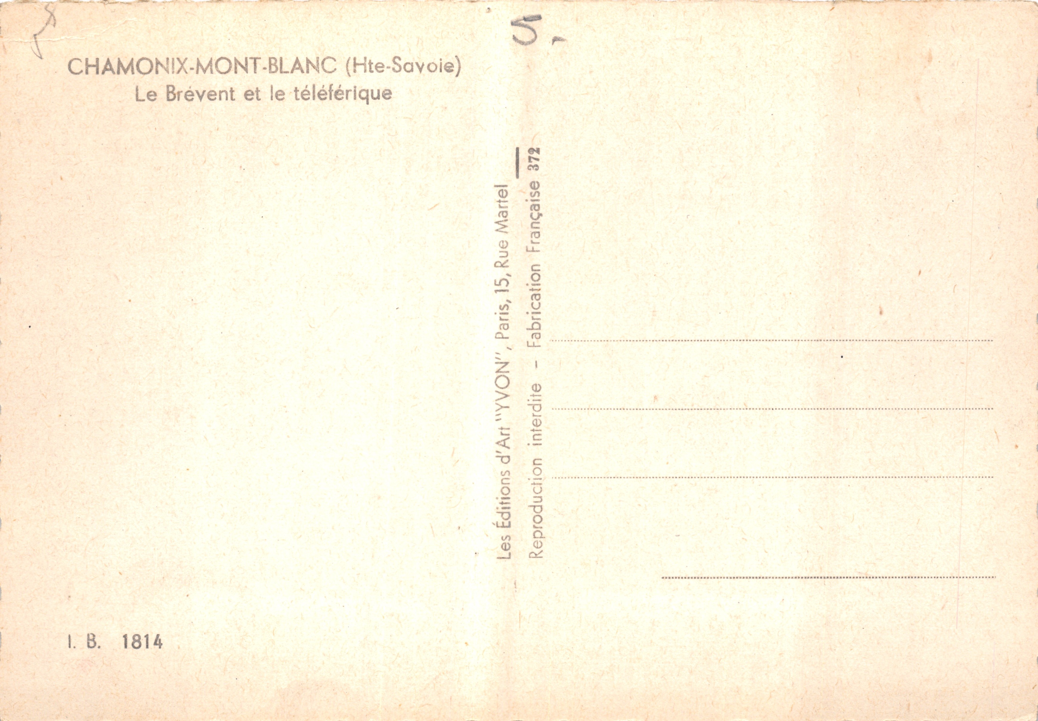 Le Brévent y la teleférico — Chamonix-Mont-Blanc (Haute-Savoie) — Éditions d'Art 'YVON', Paris — Reverso