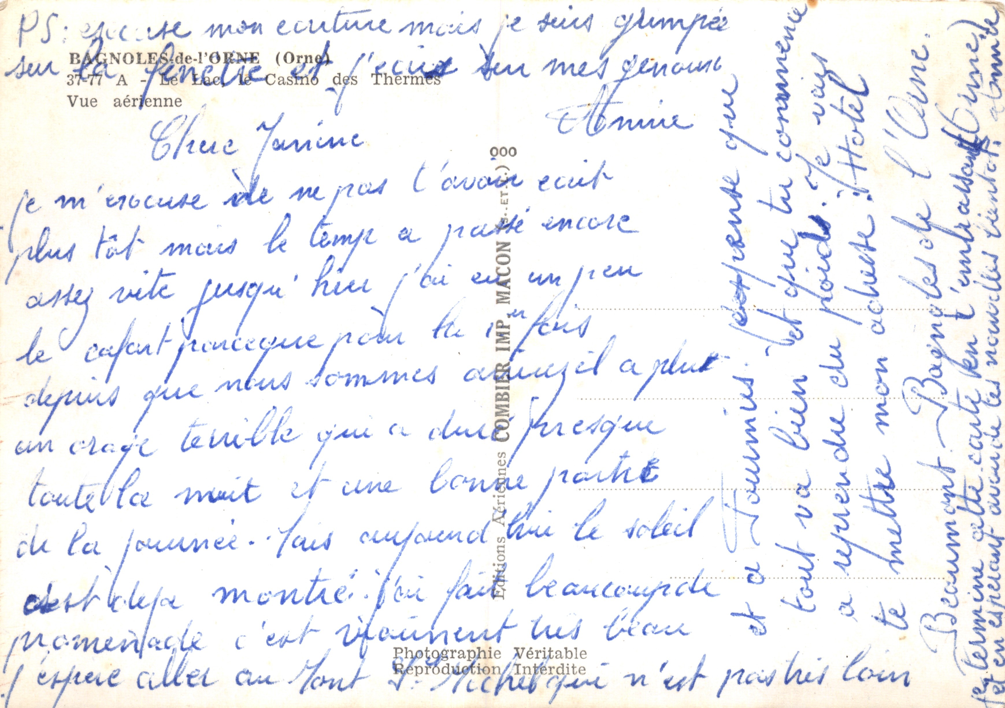 Bagnols-de-l'Orne — Vista aérea del Casino des Thermes — Éditions Aériennes Combier — Reverso