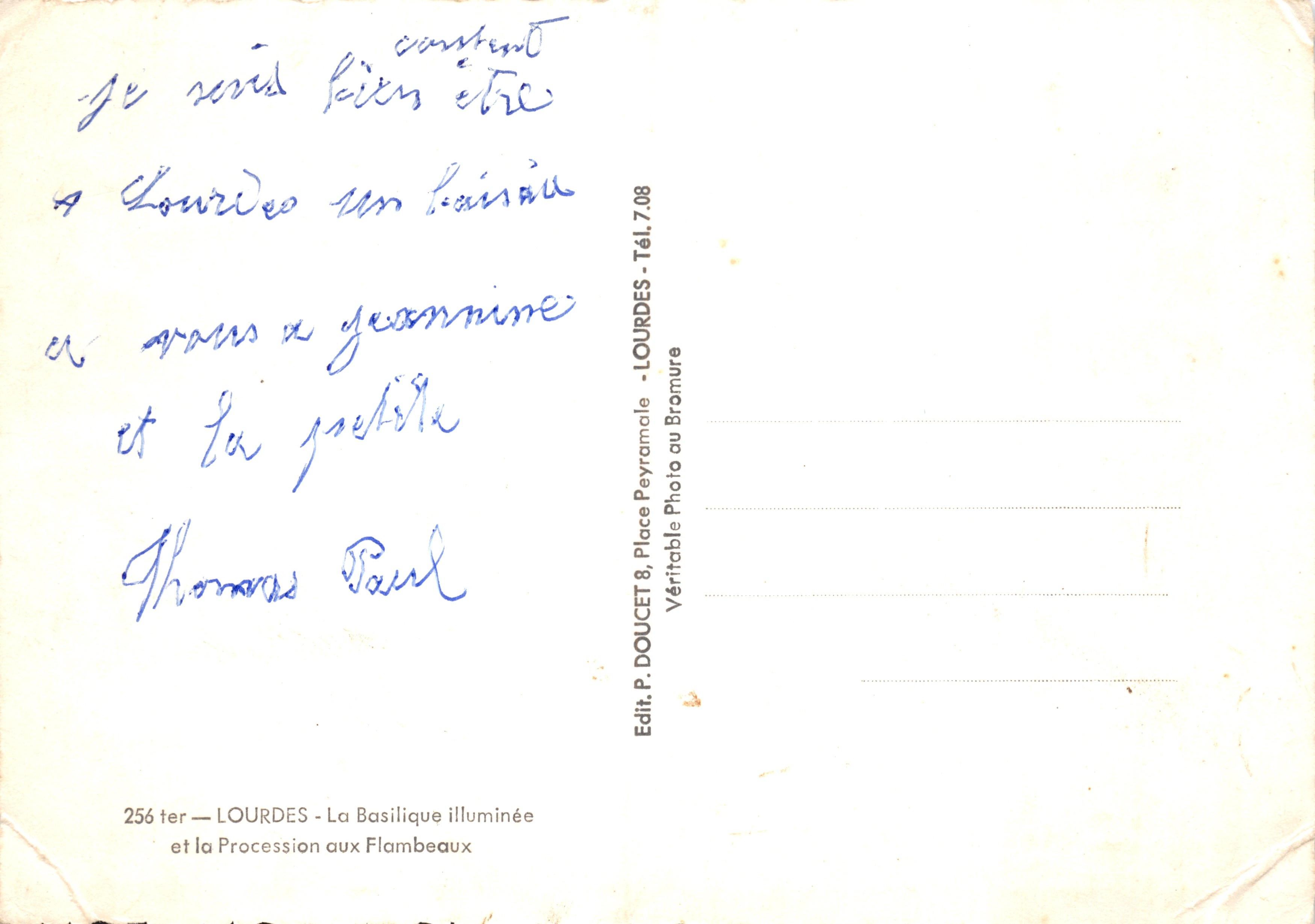 Lourdes — De verlichte basiliek en de fakkelprocessie — Edlux — Achterkant