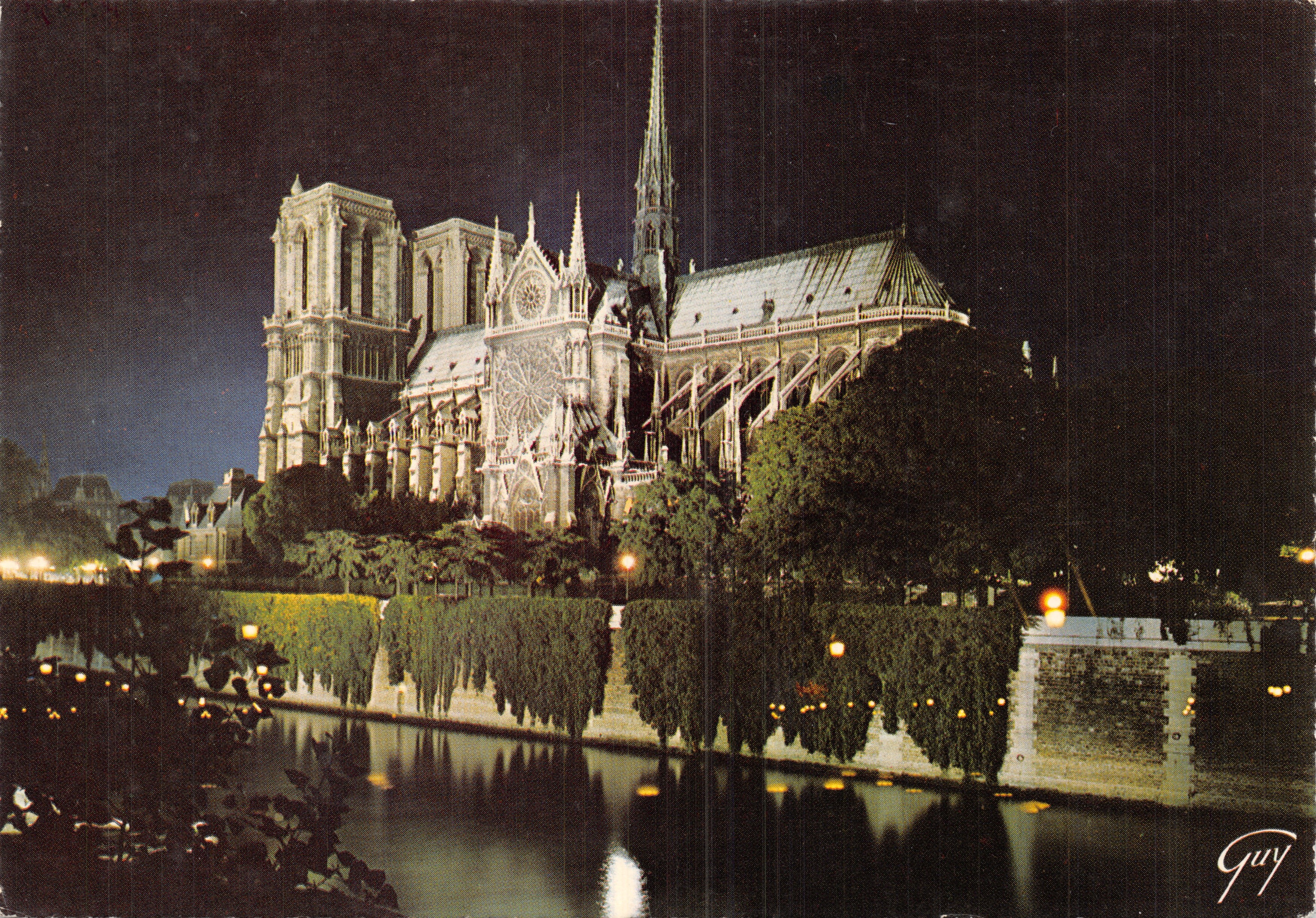 Notre-Dame de Paris — vue de nuit — Guy