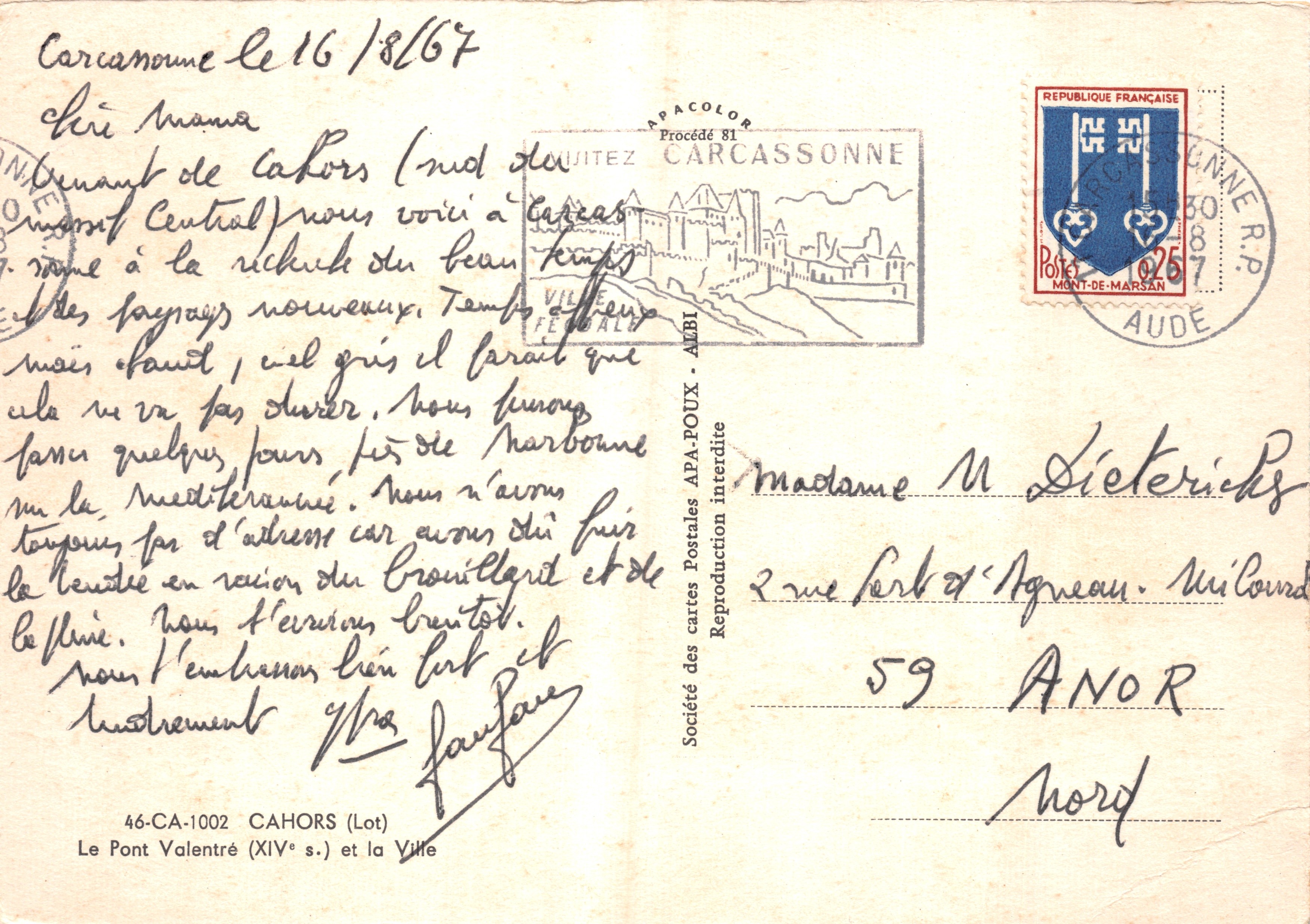 Pont Valentré — vue aérienne — Société des Cartes Postales APA-POUX - AUBI — Reverso