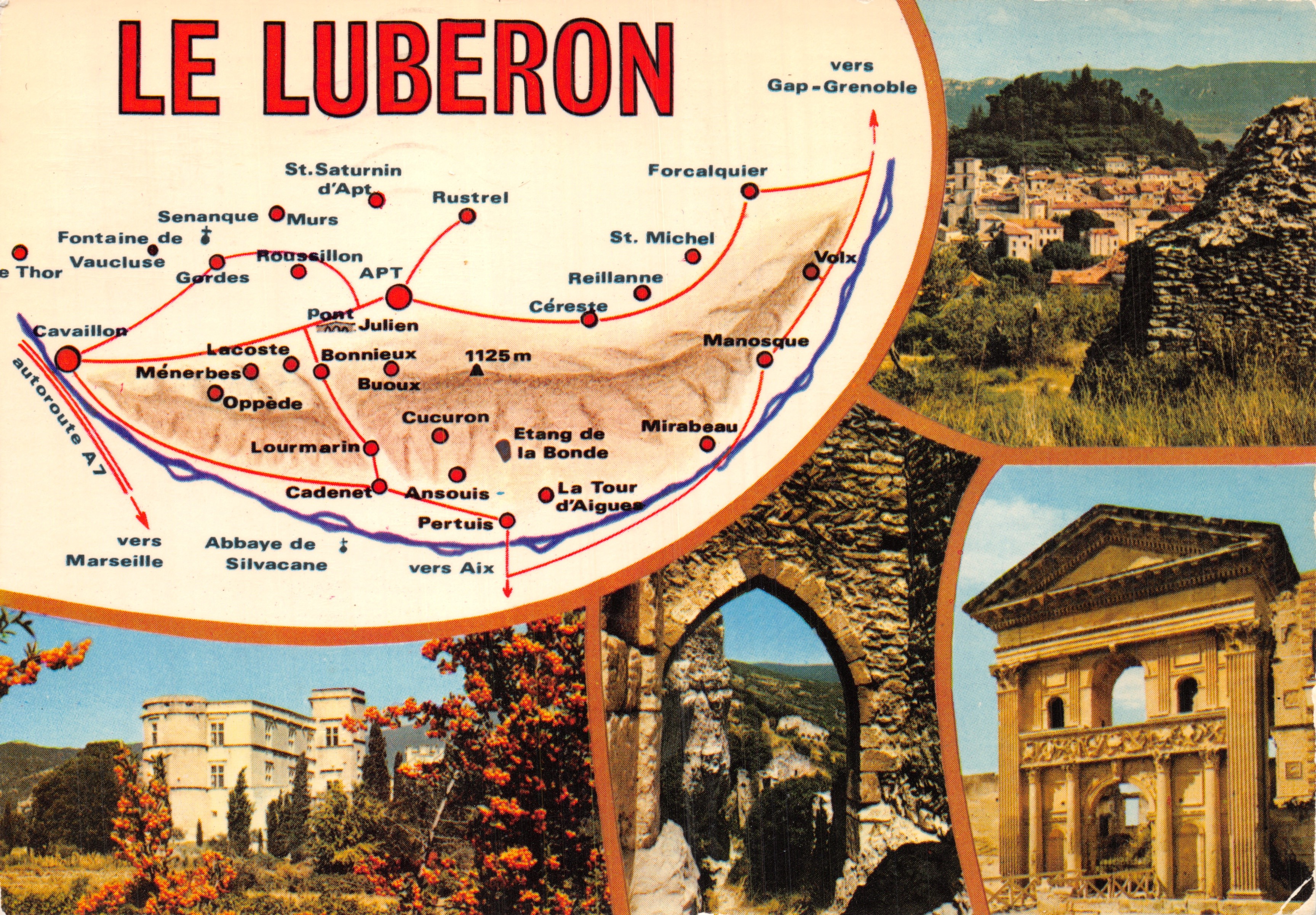 Le Luberon — Carte touristique avec itinéraire et sites (éditeur : Images du Luberon, n° V.65724)