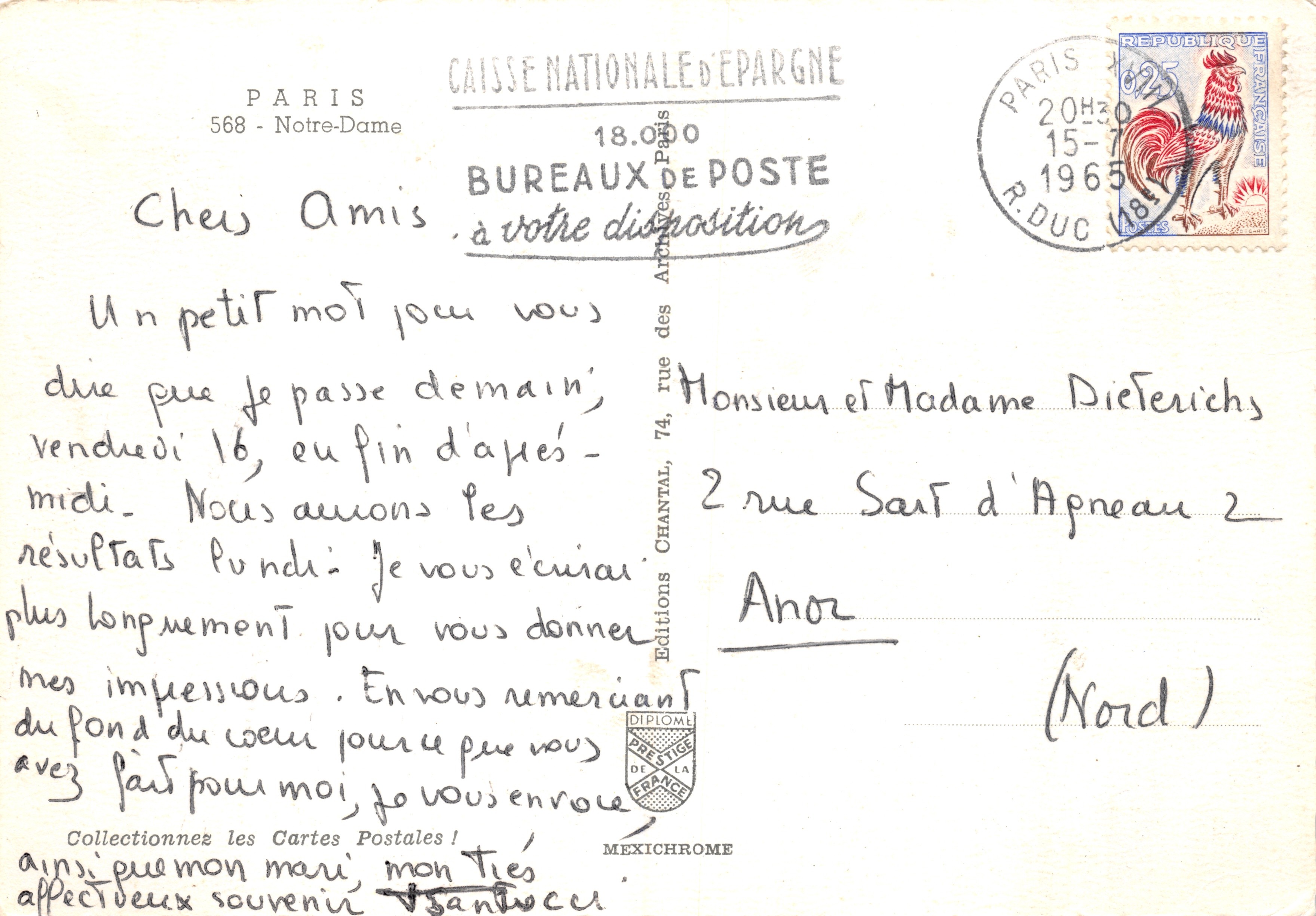 Notre-Dame de Paris — vue de la façade ouest avec la rosace et les tours — éditeur IRIS — Verso