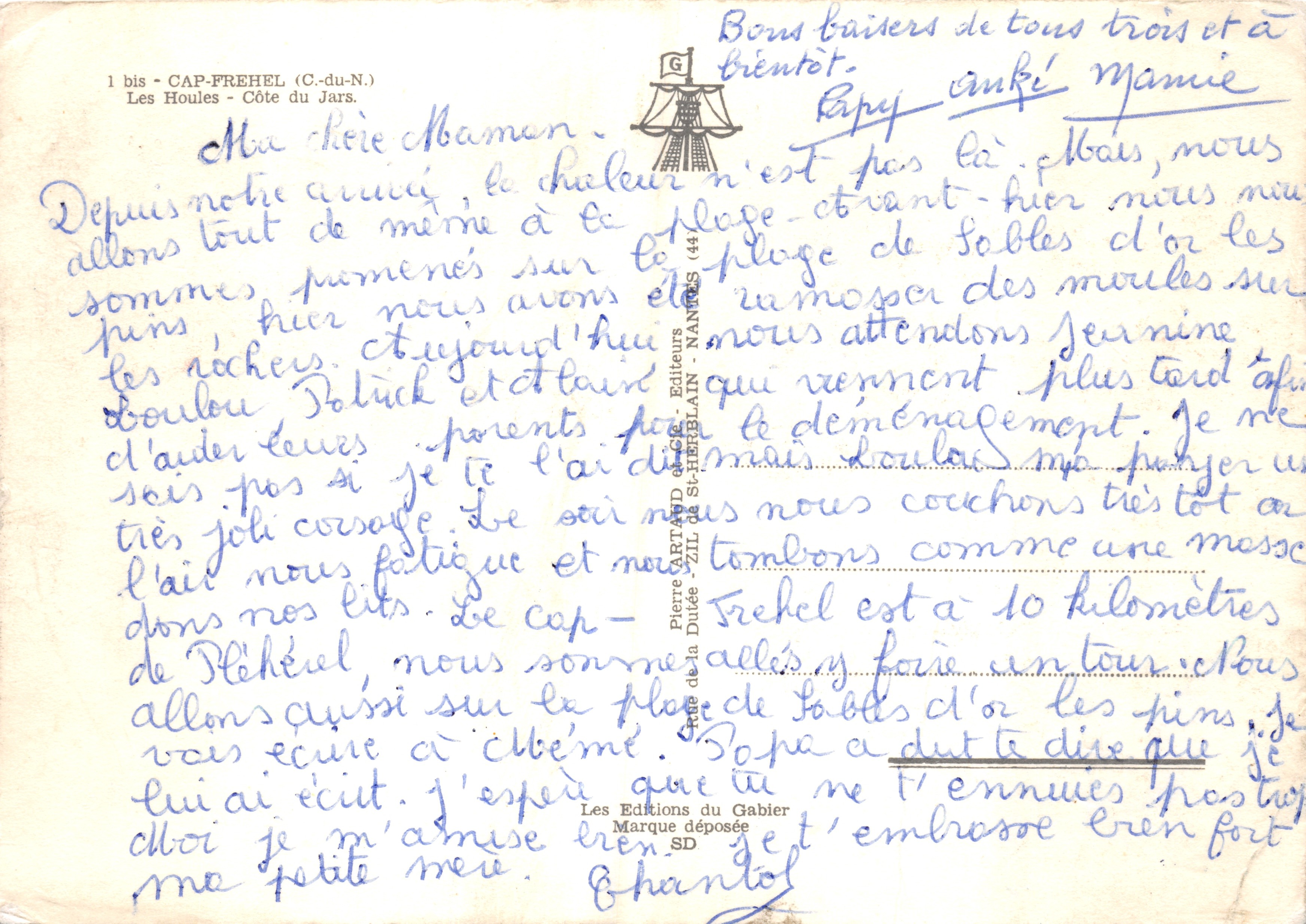 Cap-Fréhel (Côte du Jars) — faro y acantilados — Éditions du Gabier — Reverso