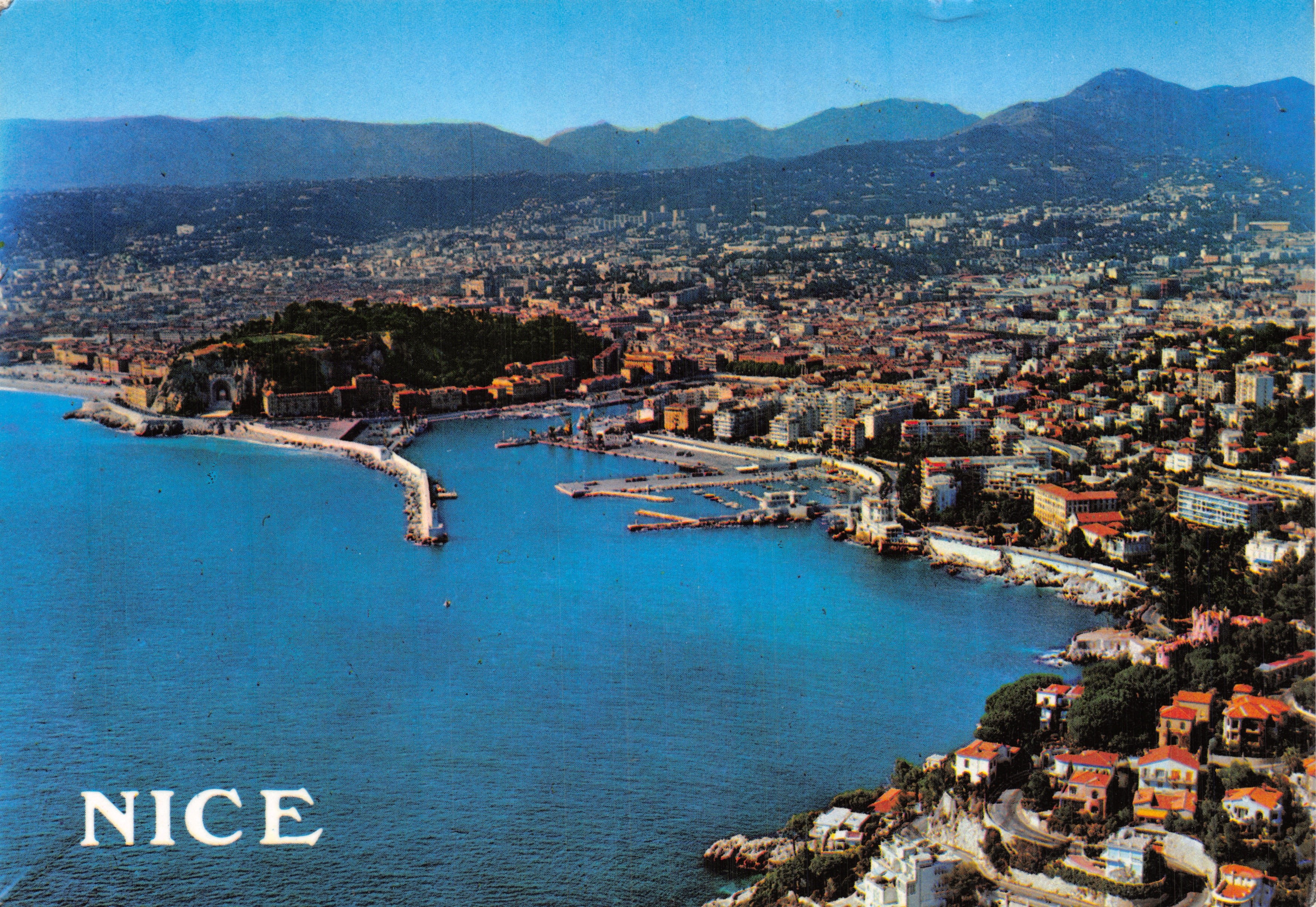 Nice — vista aerea del porto e del Mont-Boron — Édition Y.P.A. 101, 17e Foire Commerciale de Cannes