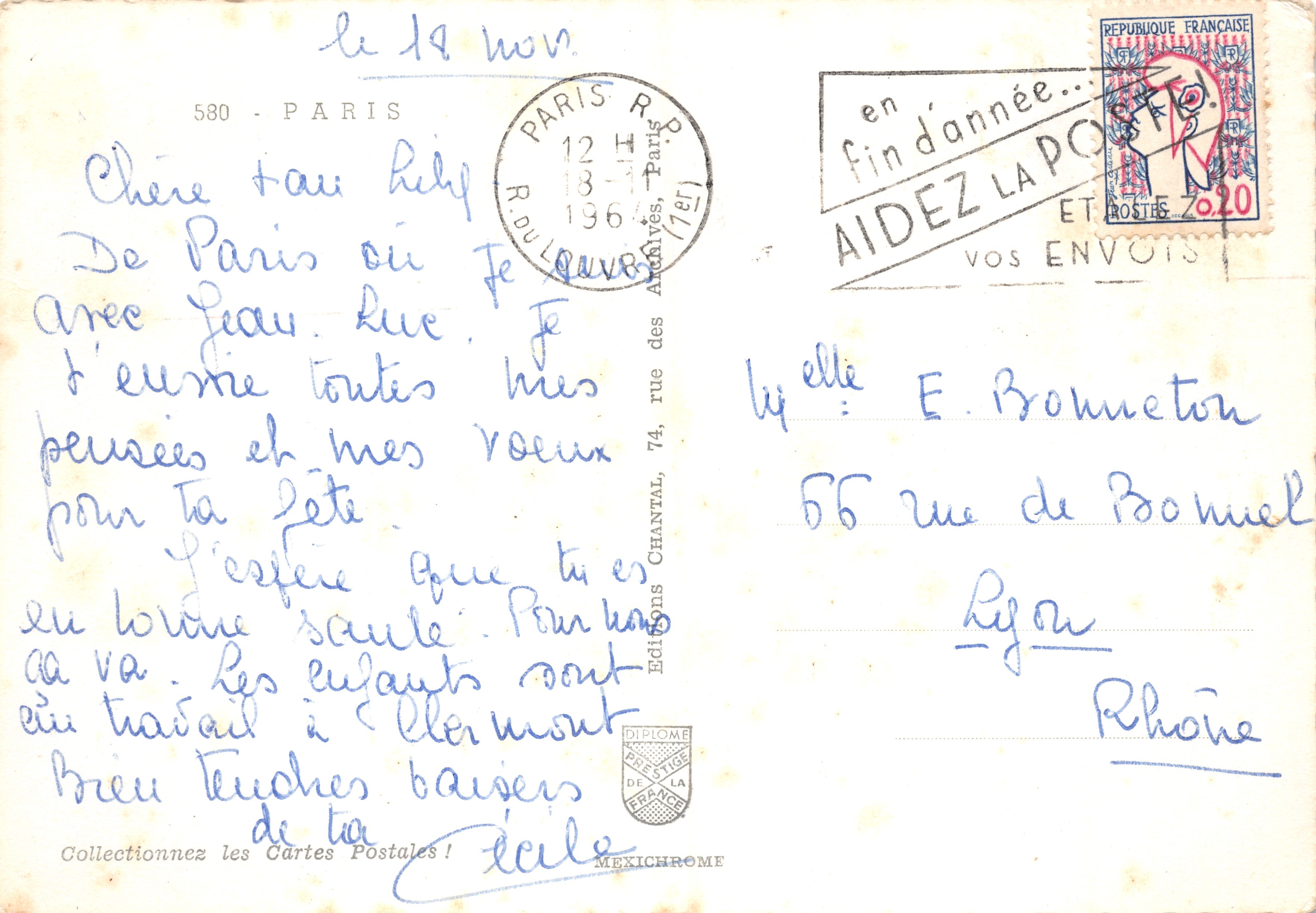 París — Torre Eiffel, Arco de Triunfo, Notre-Dame — Recuerdo de París, Ediciones Mexichrome — Reverso