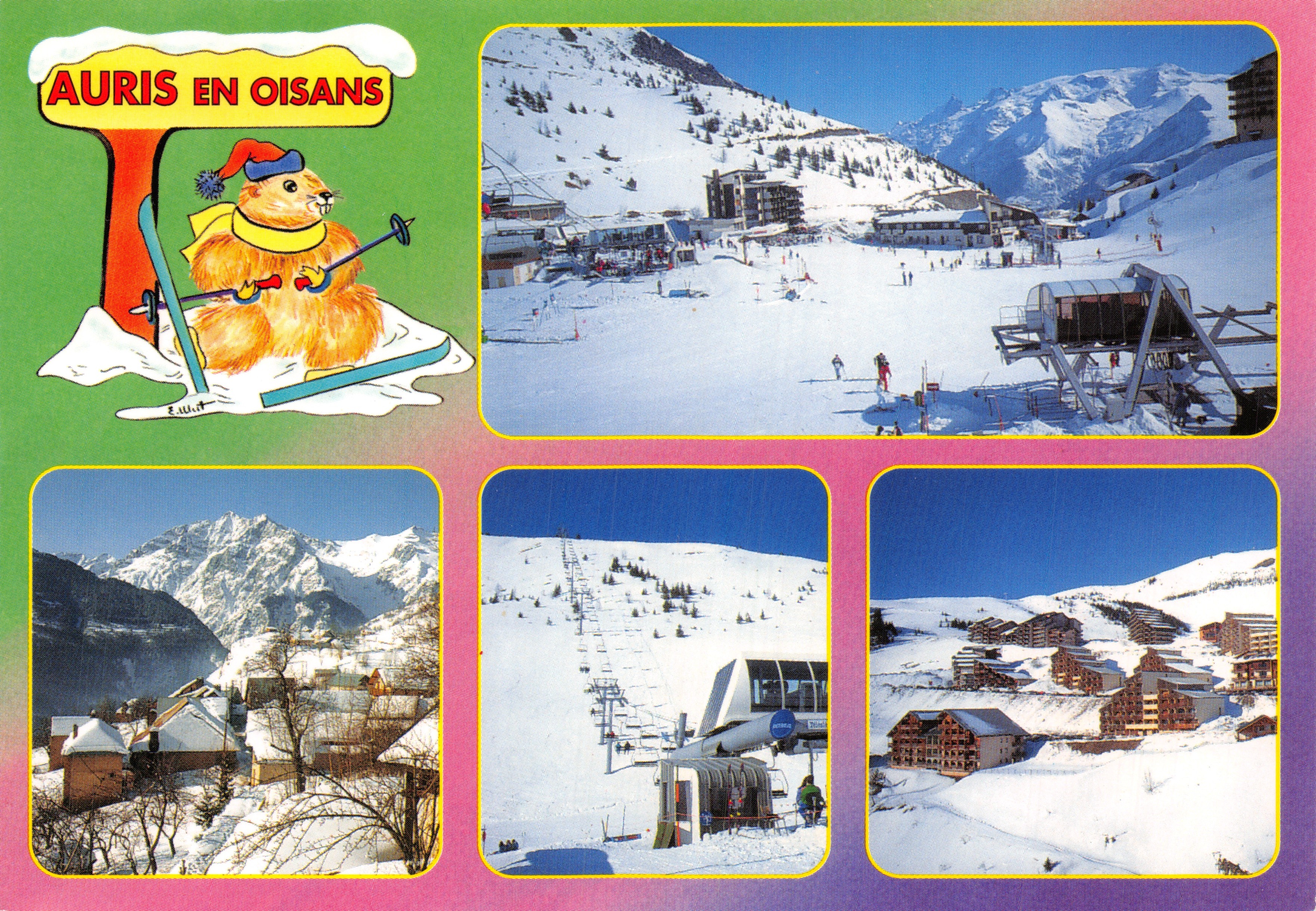 Auris en Oisans — ski-station met hamster-mascotte — Éditions C. LARON