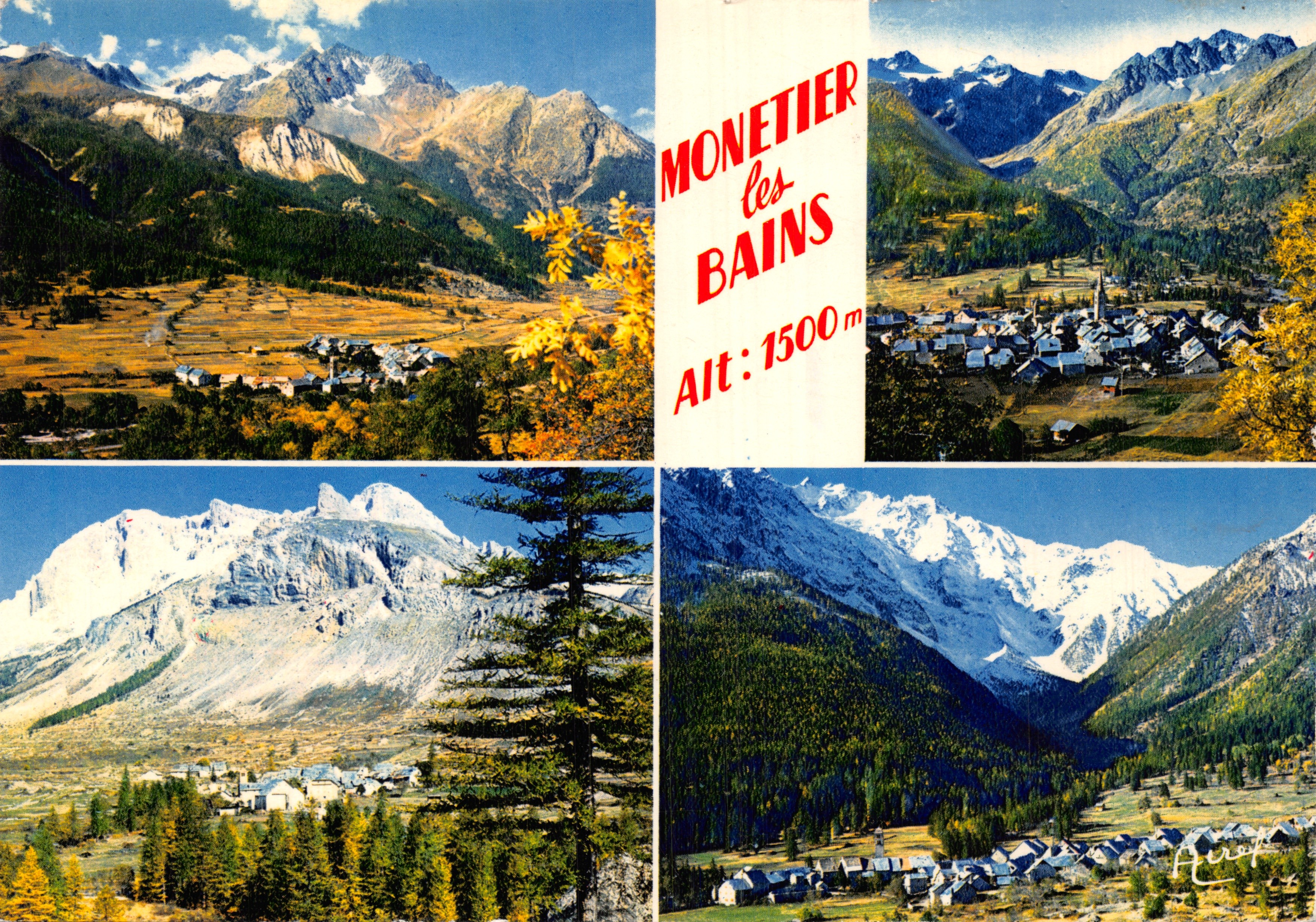 Monetier-les-Bains — vista panorámica de las montañas y el pueblo — Éditions Airel