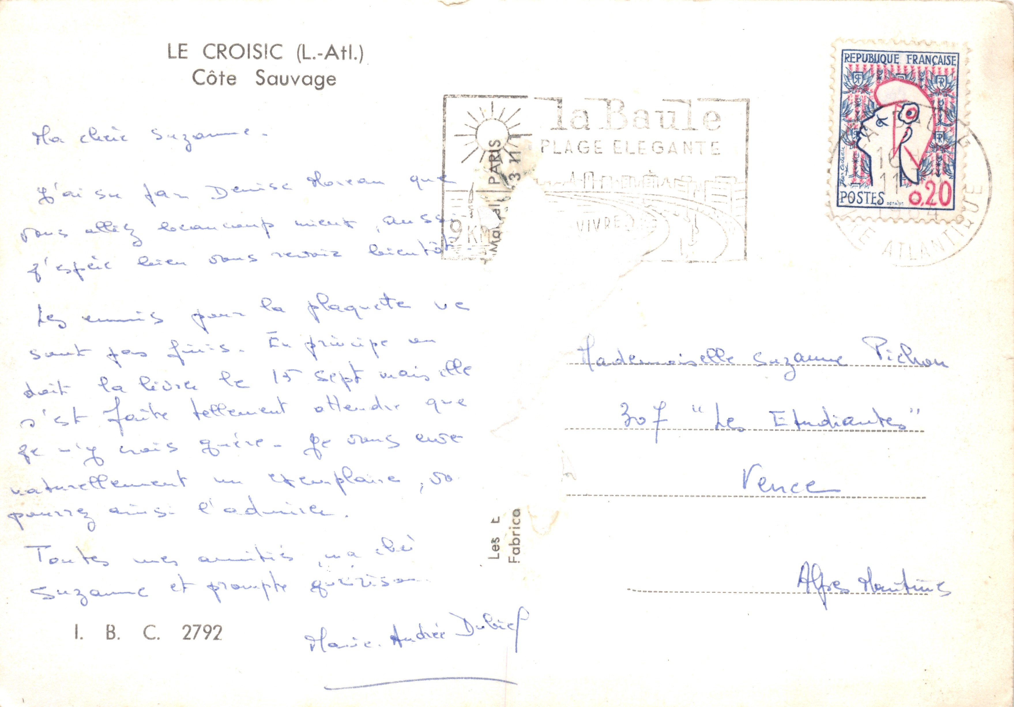 Wildkust — Le Croisic (L.-Atl.) — uitgever Les t. Fabrica — Achterkant