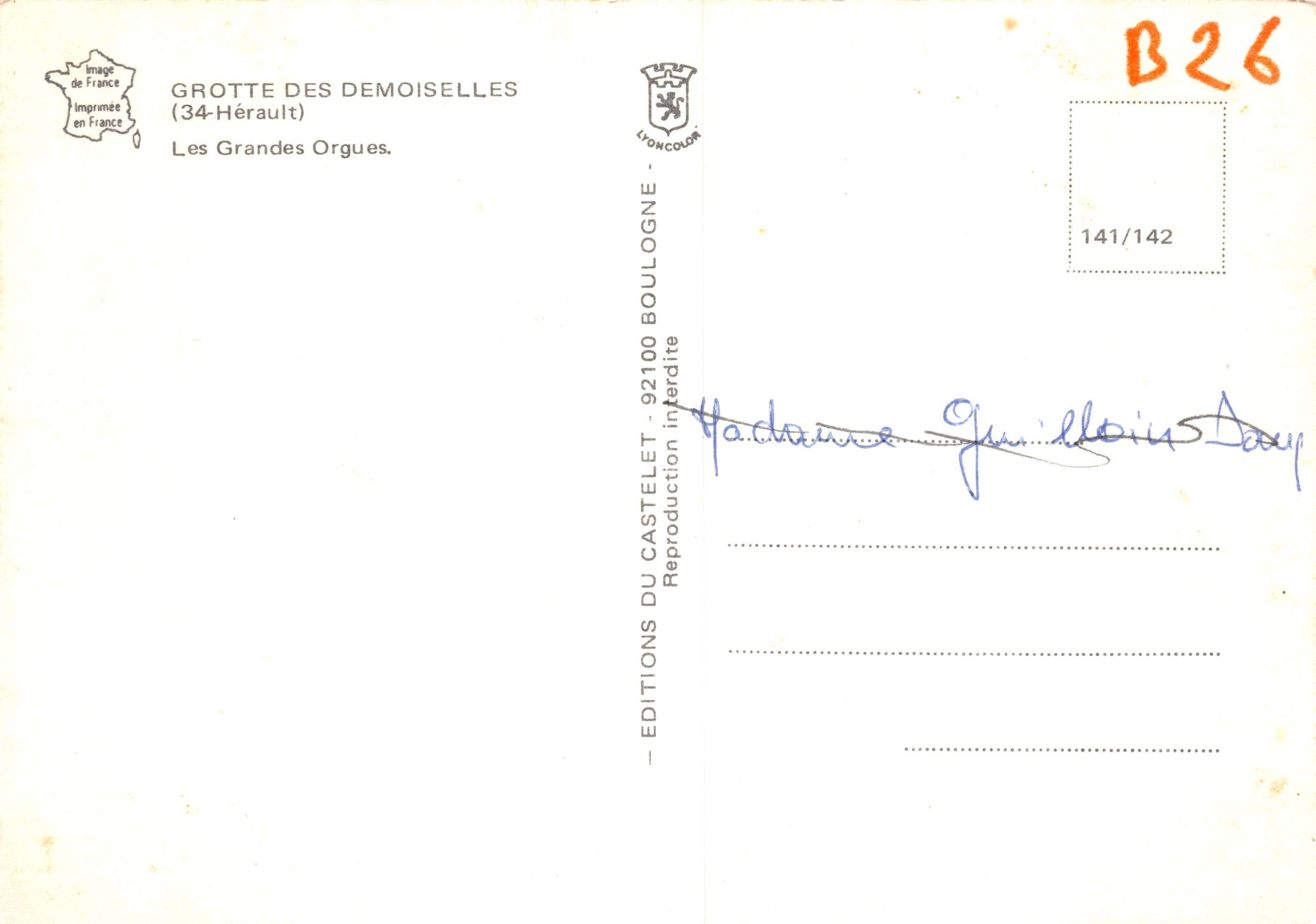 Gruta de las Damas — Las Grandes Órganos — Éditions du Castellet — Reverso