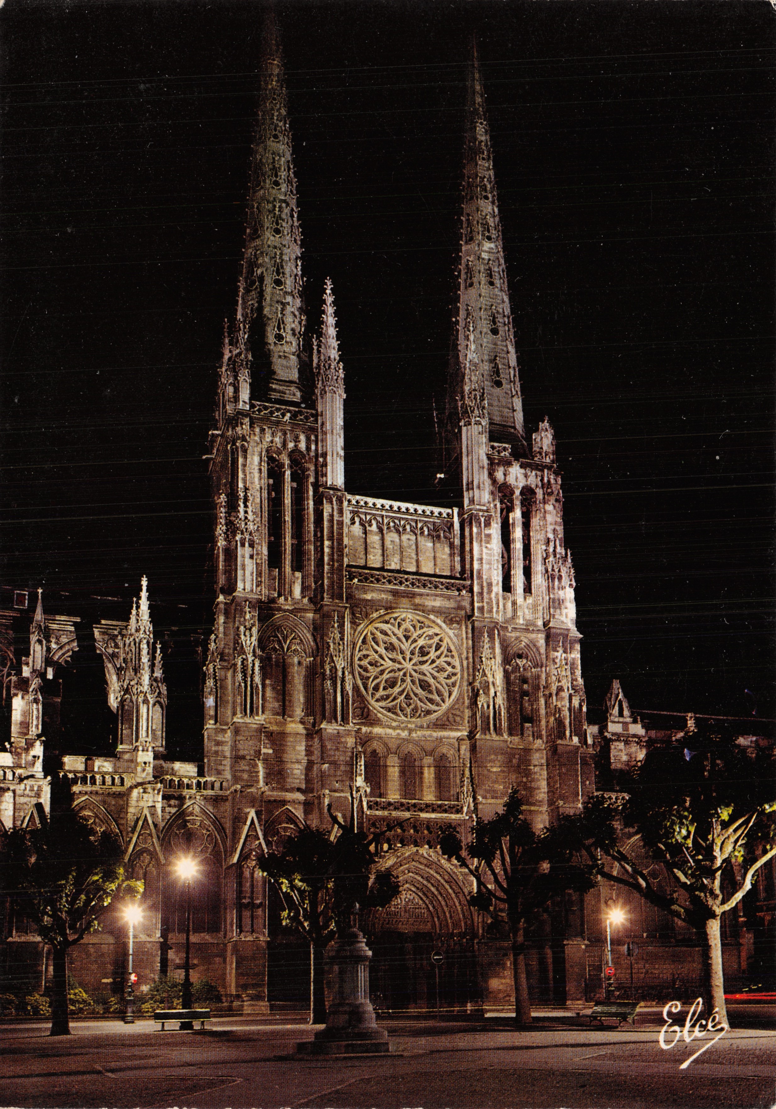 Bordeaux — Cattedrale di San Andrea illuminata — Editore Elcée, n° 4589