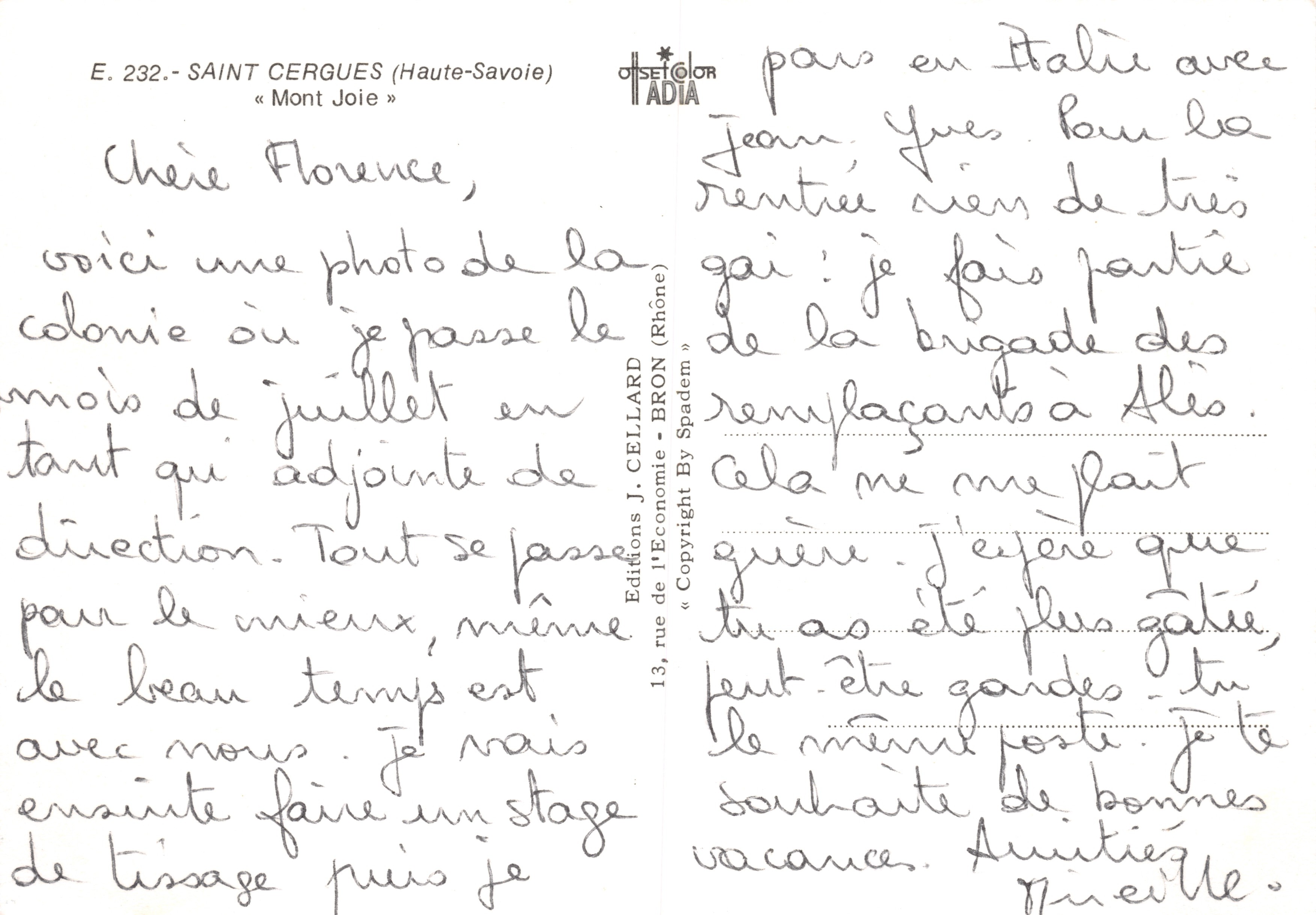 Saint-Cergues (Haute-Savoie) — Mont Joie — Editions J. Cellard — Reverso