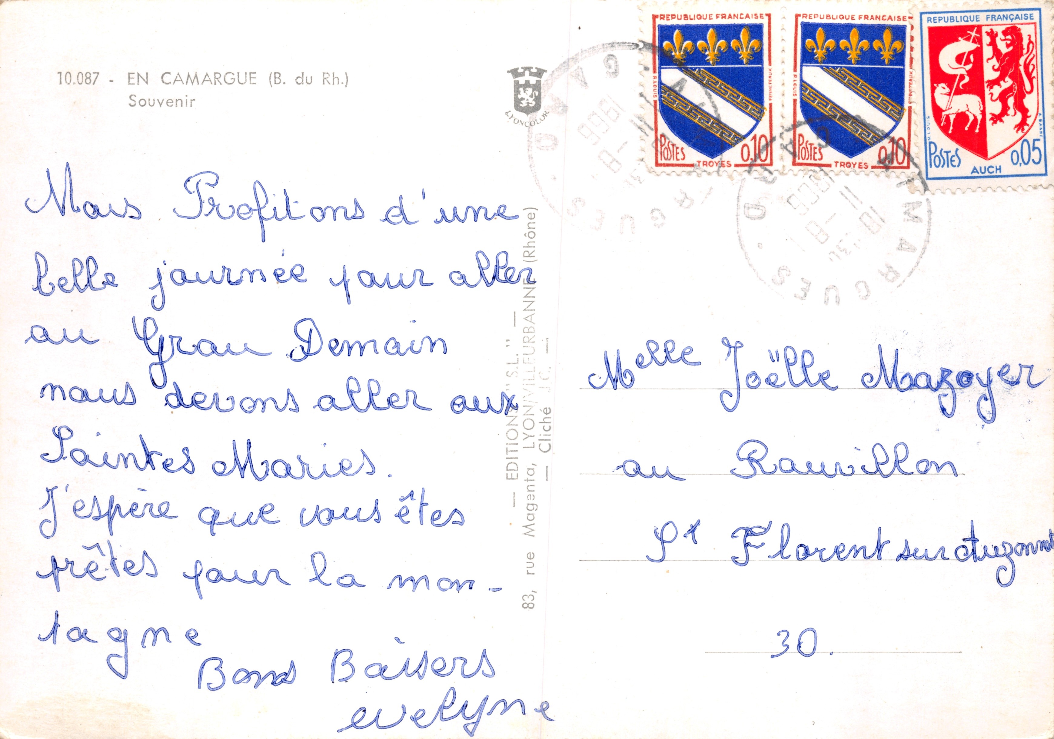 La Camargue — paysage et chevaux — ÉDITIONS LION-MILLERBANN (Rhône) — Reverso