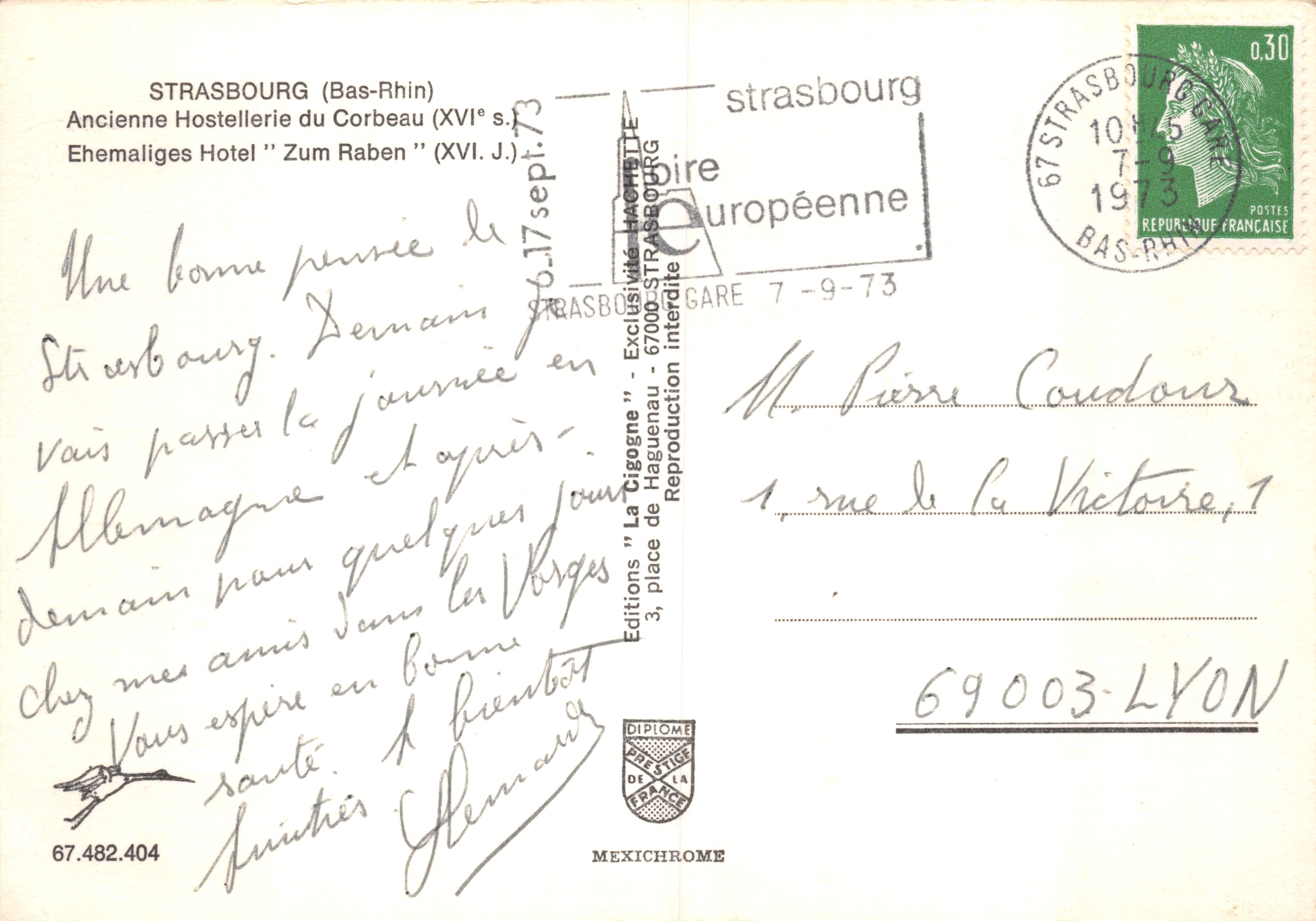 Strasbourg — Cour du Corbeau — éditeur IRIS — Verso