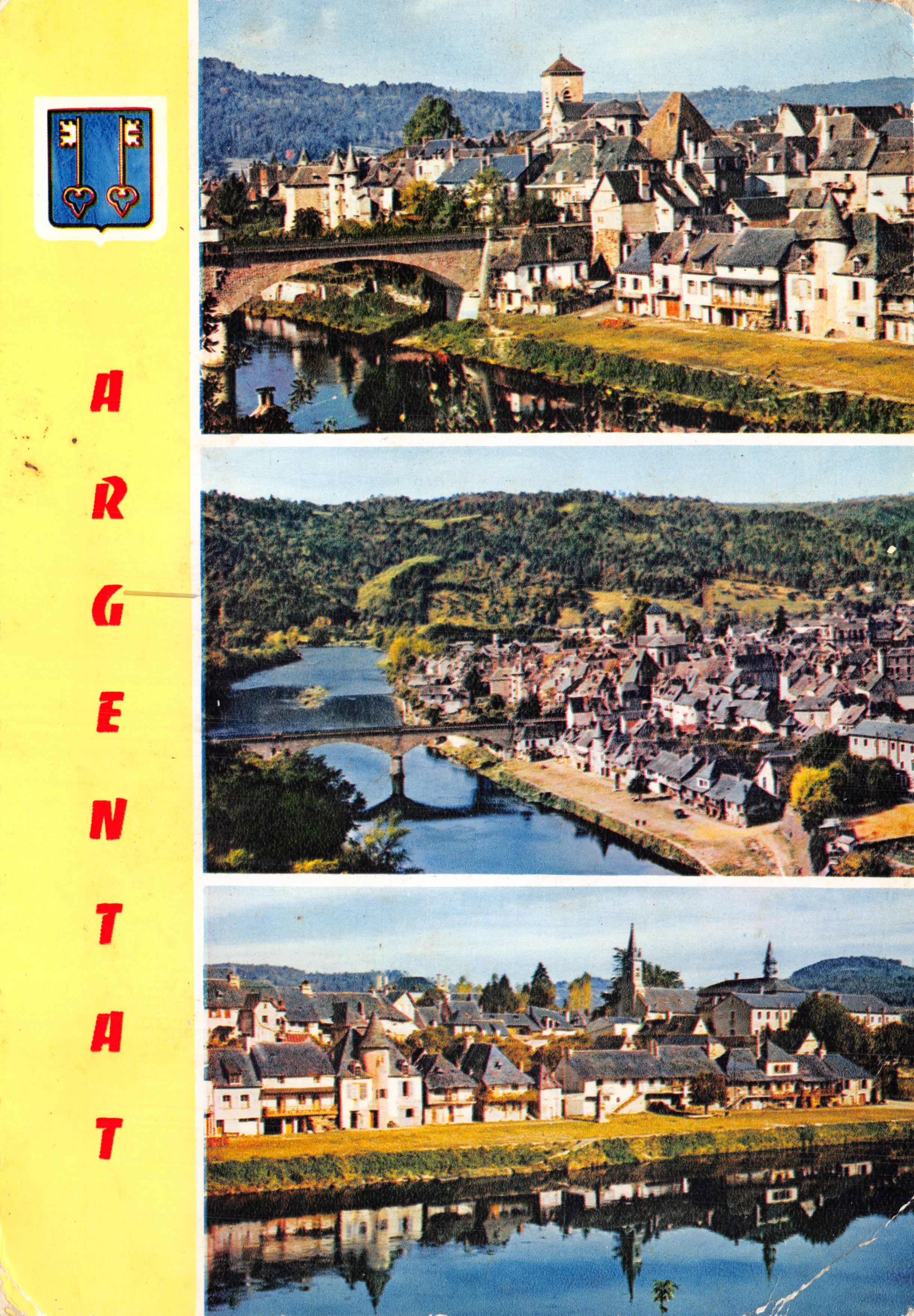Argentat — Vista general y puente sobre la Dordogne — Ediciones modernas « Théojac »