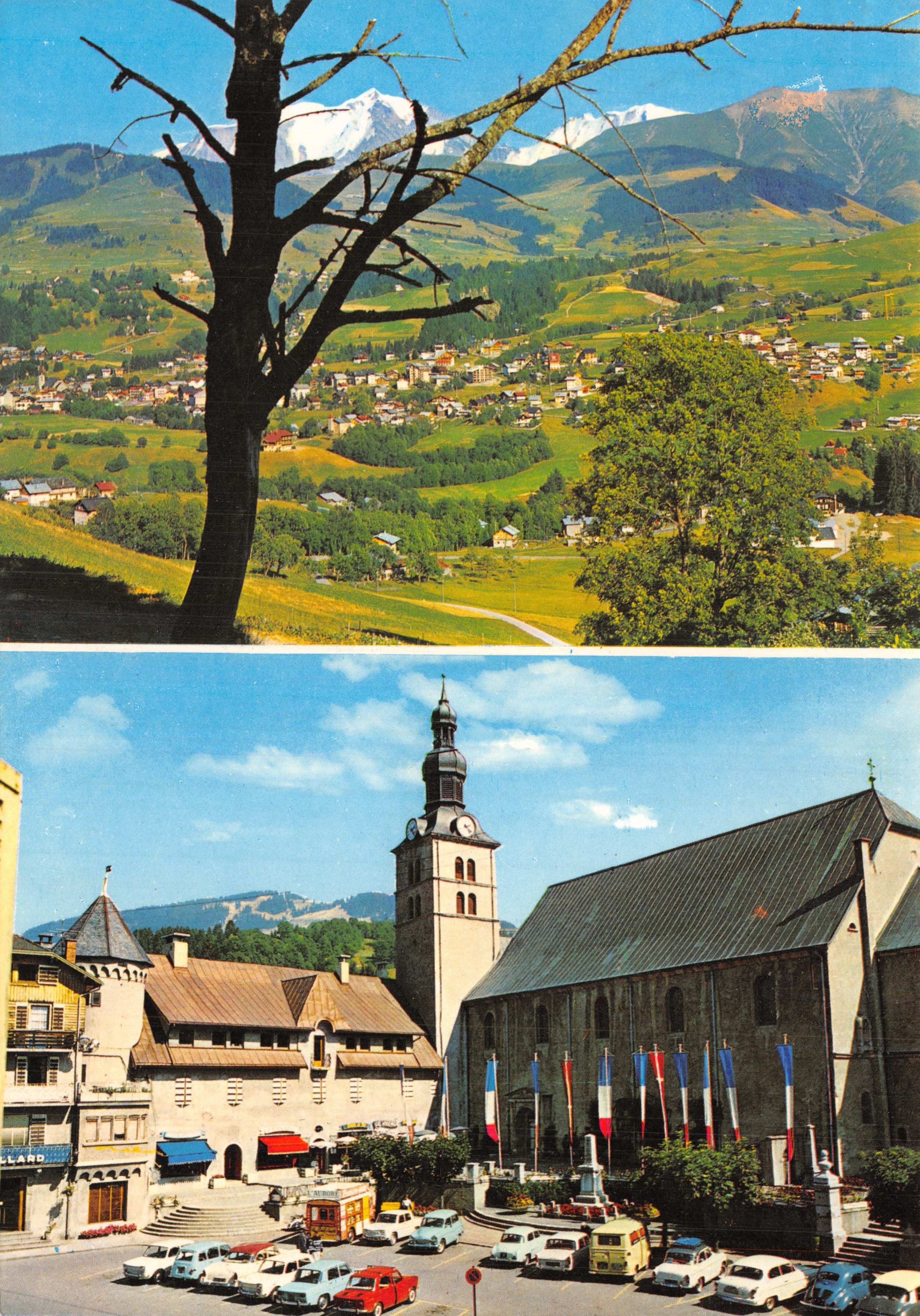 Megève — vue panoramique et église — Éditions La Berengère