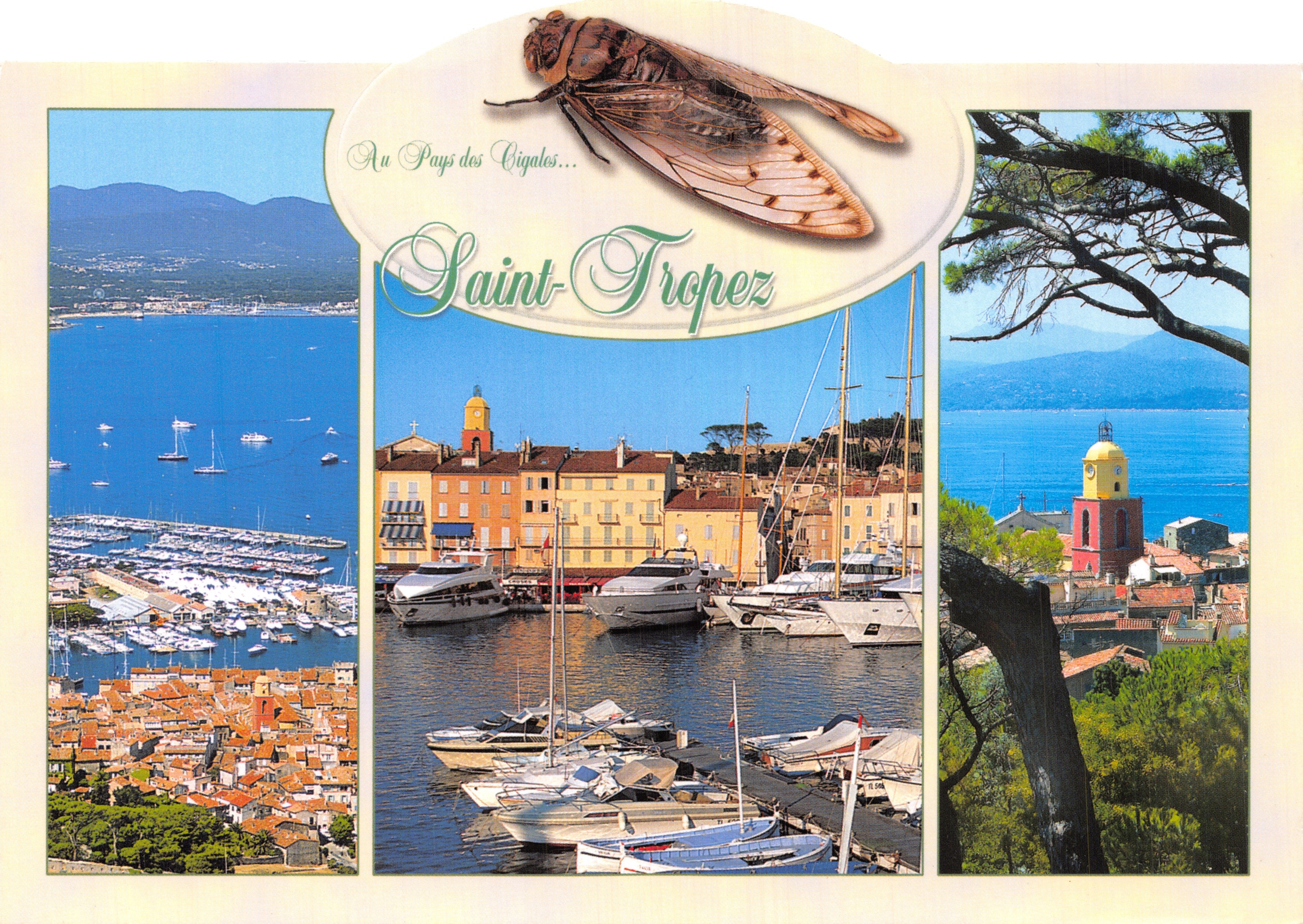 Saint-Tropez — vue panoramique du port et des collines — éditeur PEC - 13240 Septèmes-les-Vallons