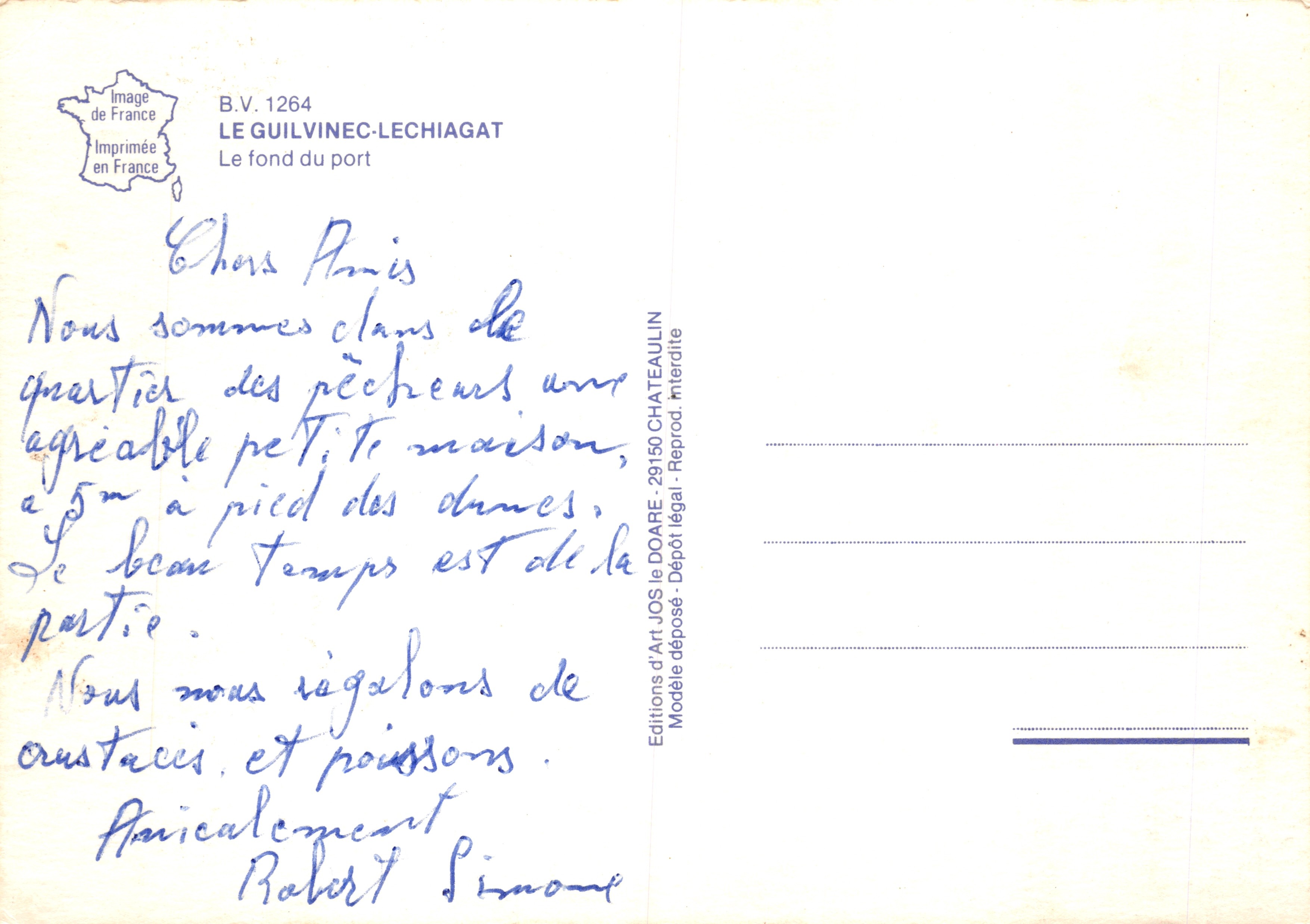 Le Guilvinec-Lechigat — De haven — Editions d'Art Jos, 29150 Châteaulin — Achterkant
