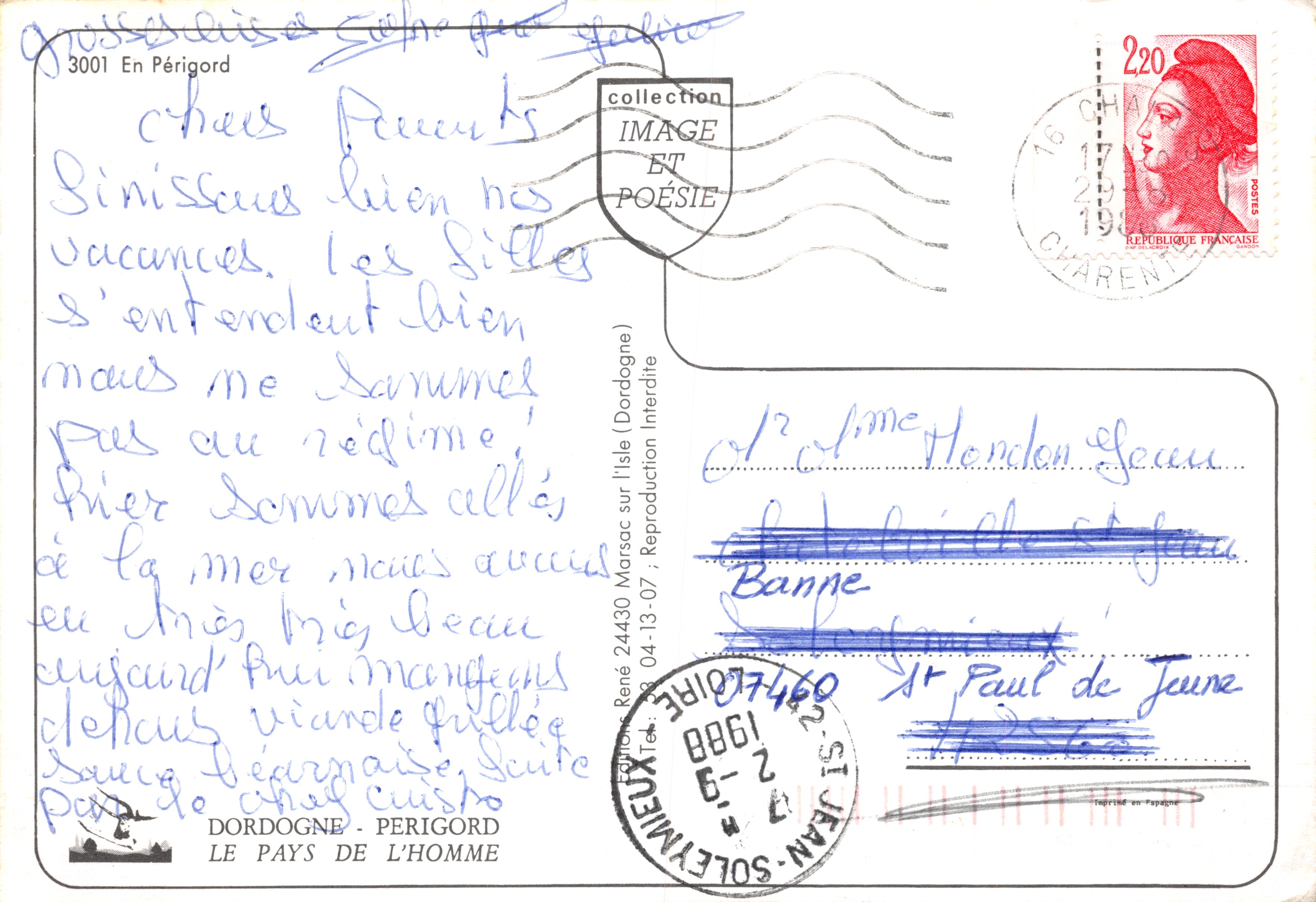 In Périgord — viti, anatre, funghi e maiale — editore IMAGE ET POÉSIE, n. 3001 — Verso